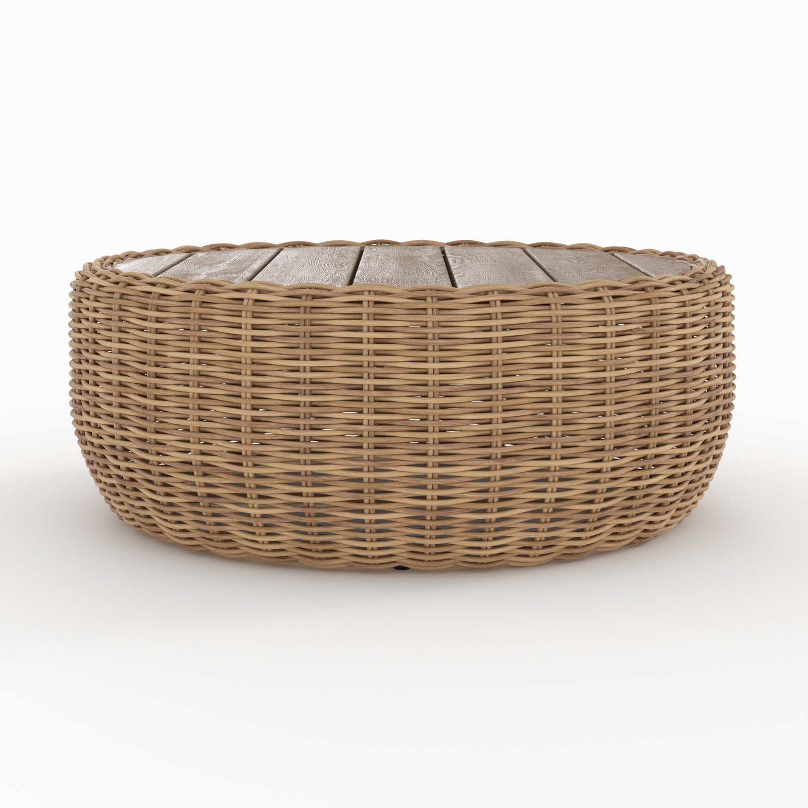 table basse de jardin en rotin synthetique et bois sky