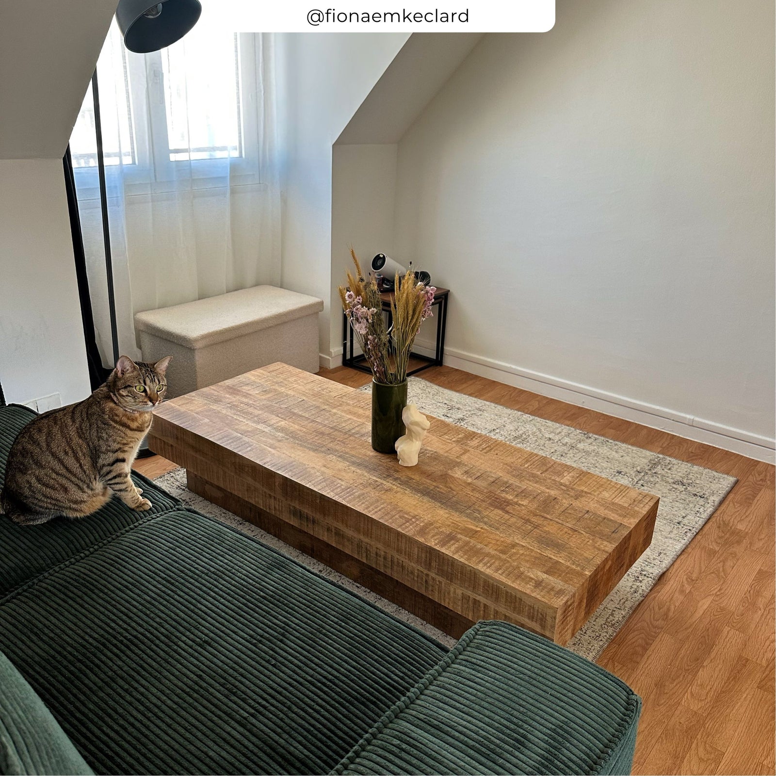 table basse en bois de manguier rectangulaire sans pied areto