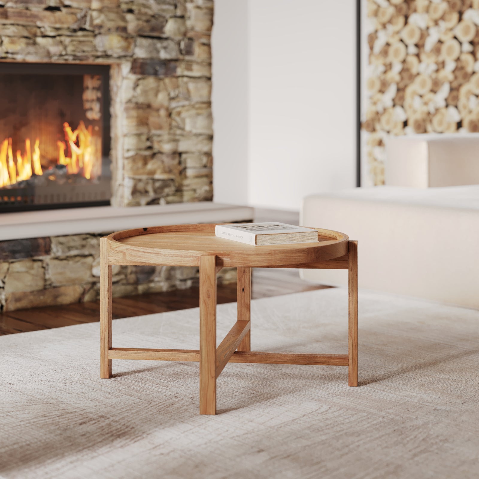 table basse en teck kouma 70 cm