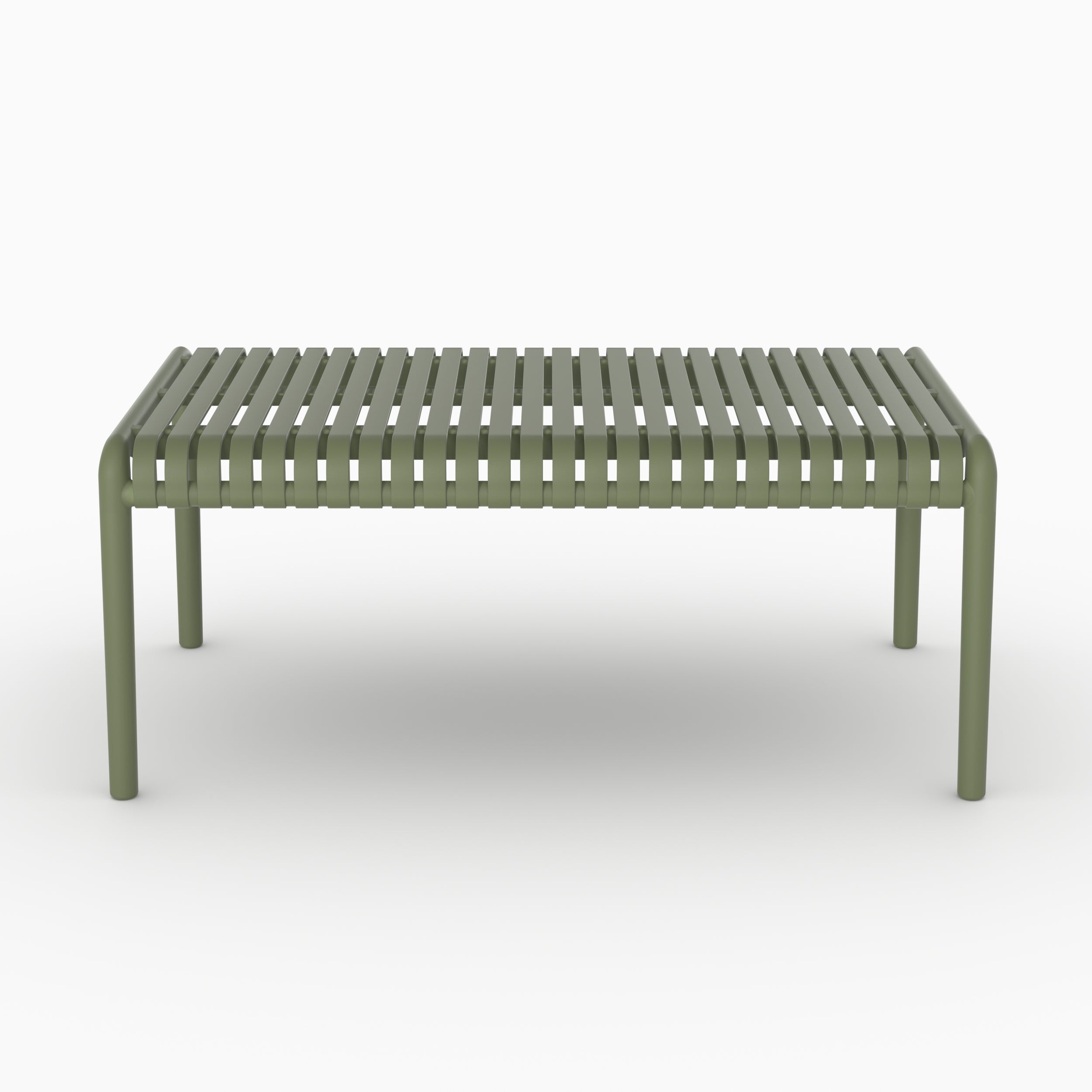 Rechteckiger Kaffeetisch Téa aus kaki-grünem Kunststoff