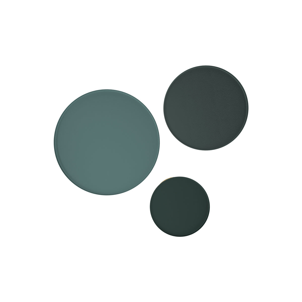 table basse lot de 3 en metal vert canard et dore palombe