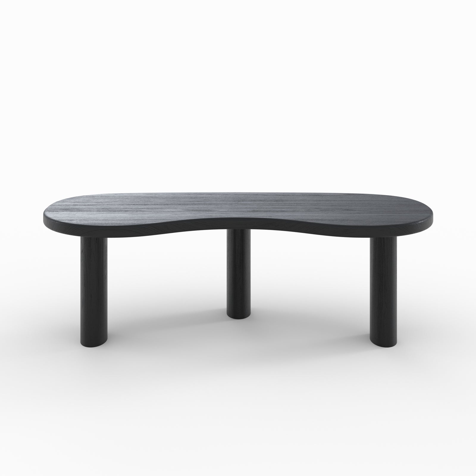 table basse noire organique bois massif de mindi brandan