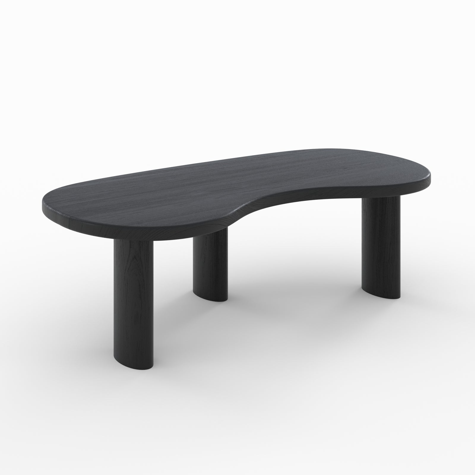 table basse noire organique brandan bois massif de mindi