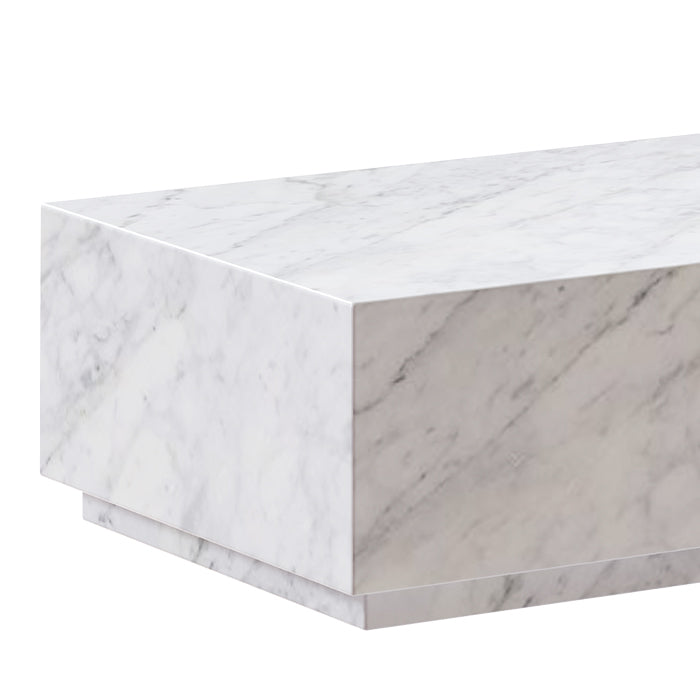 table basse rectangulaire en marbre blanc izae