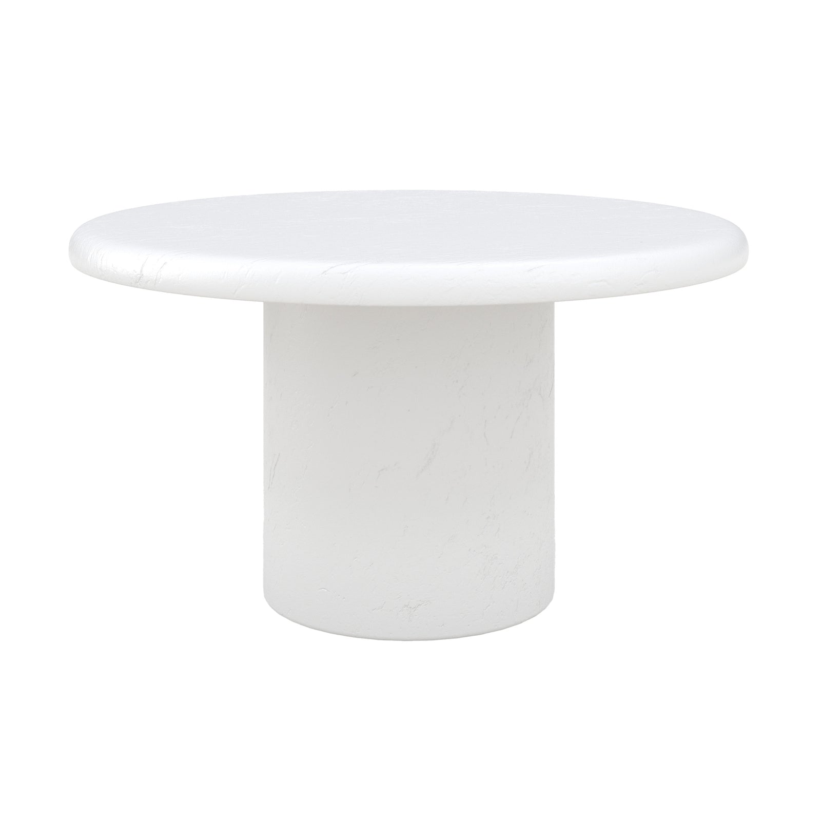 table basse ronde blanc cassee en beton