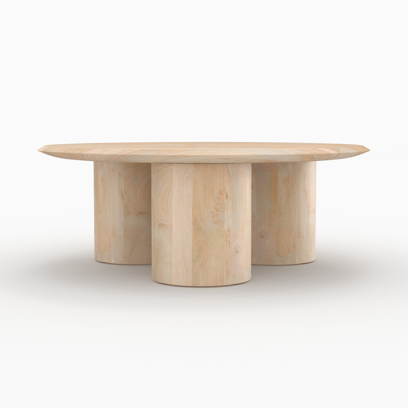 table basse ronde en bois de manguier clair sacha