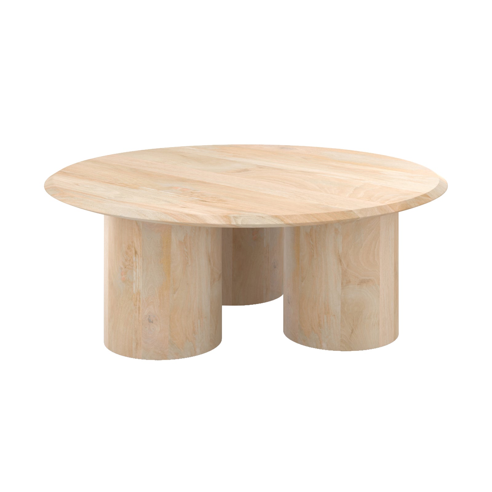 table basse ronde en bois de manguier sacha fond blanc