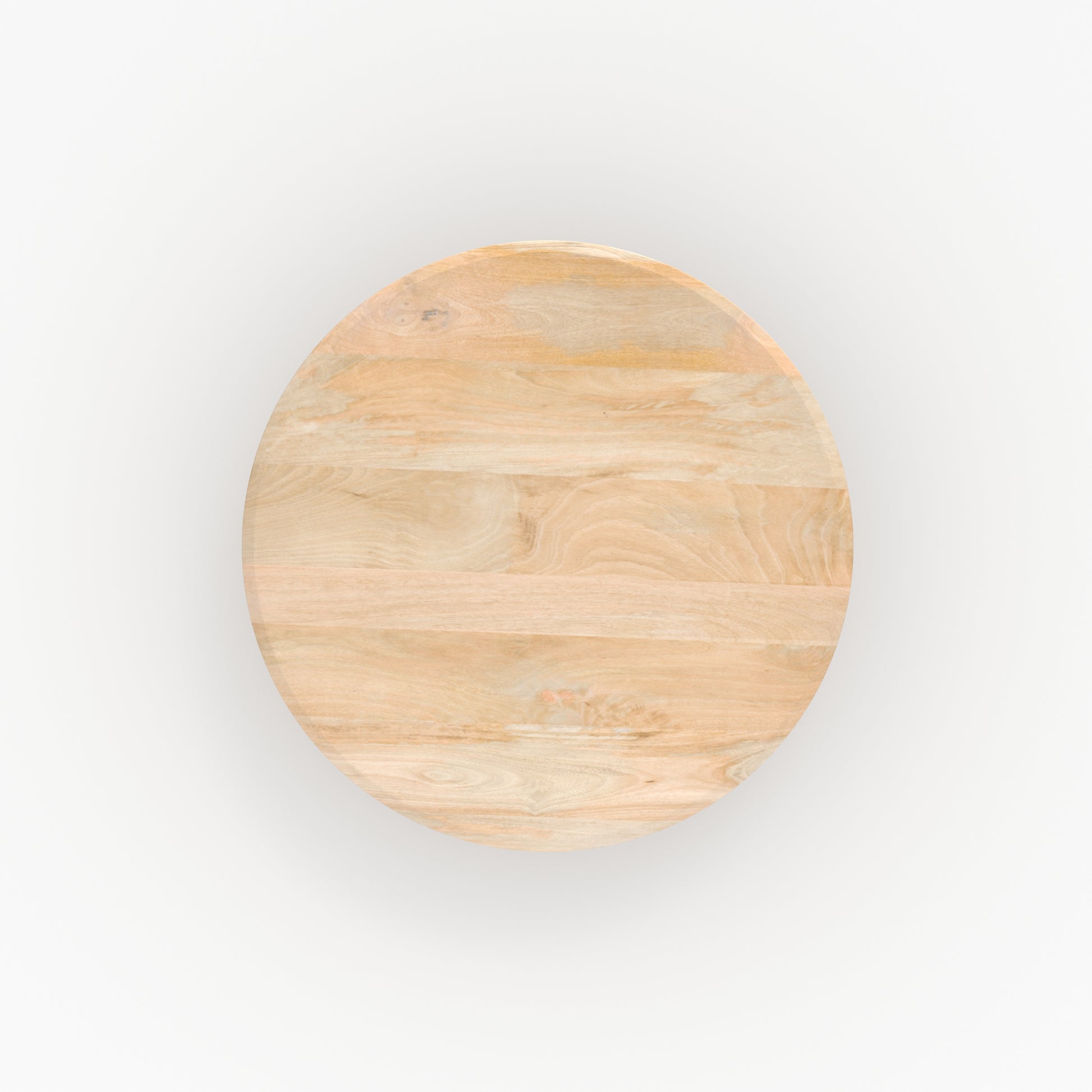 table basse ronde en bois tres clair de manguier sacha