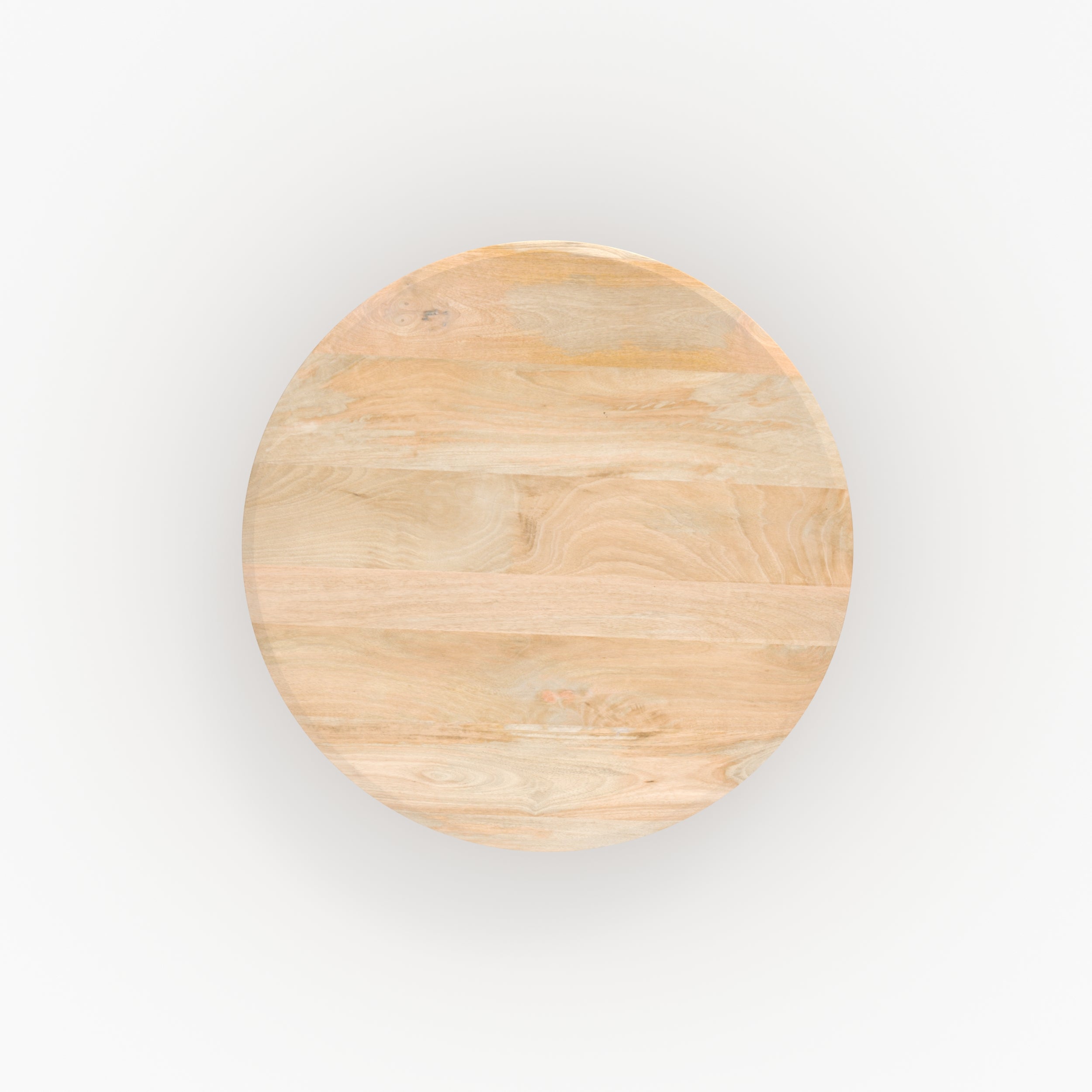 table basse ronde en bois tres clair de manguier sacha