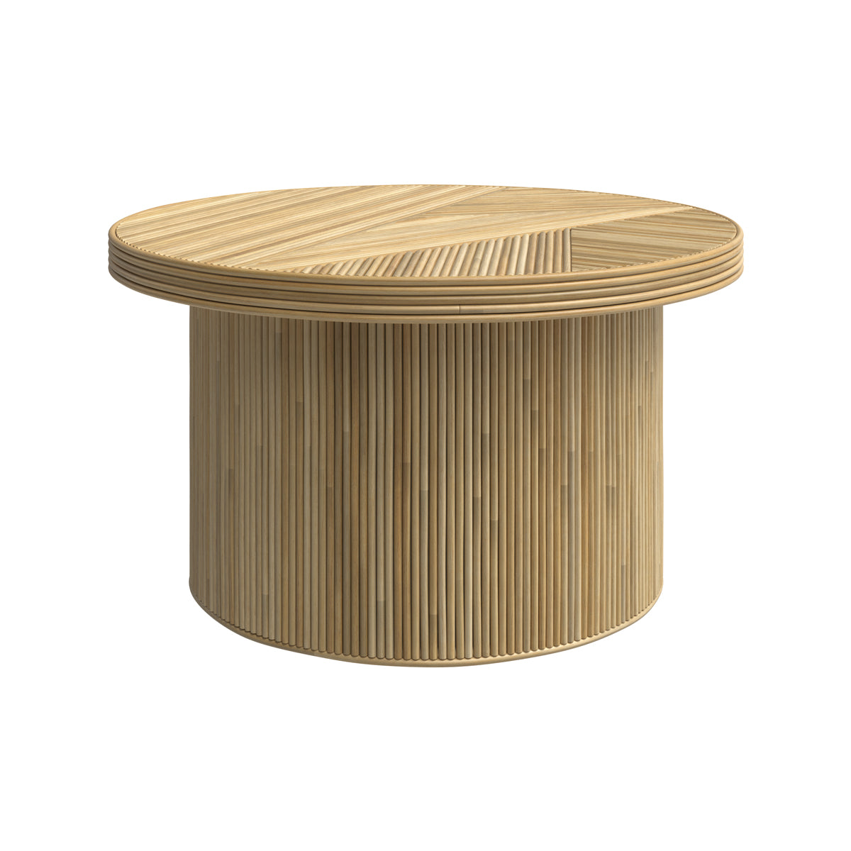 table basse ronde helene en rotin 80 cm