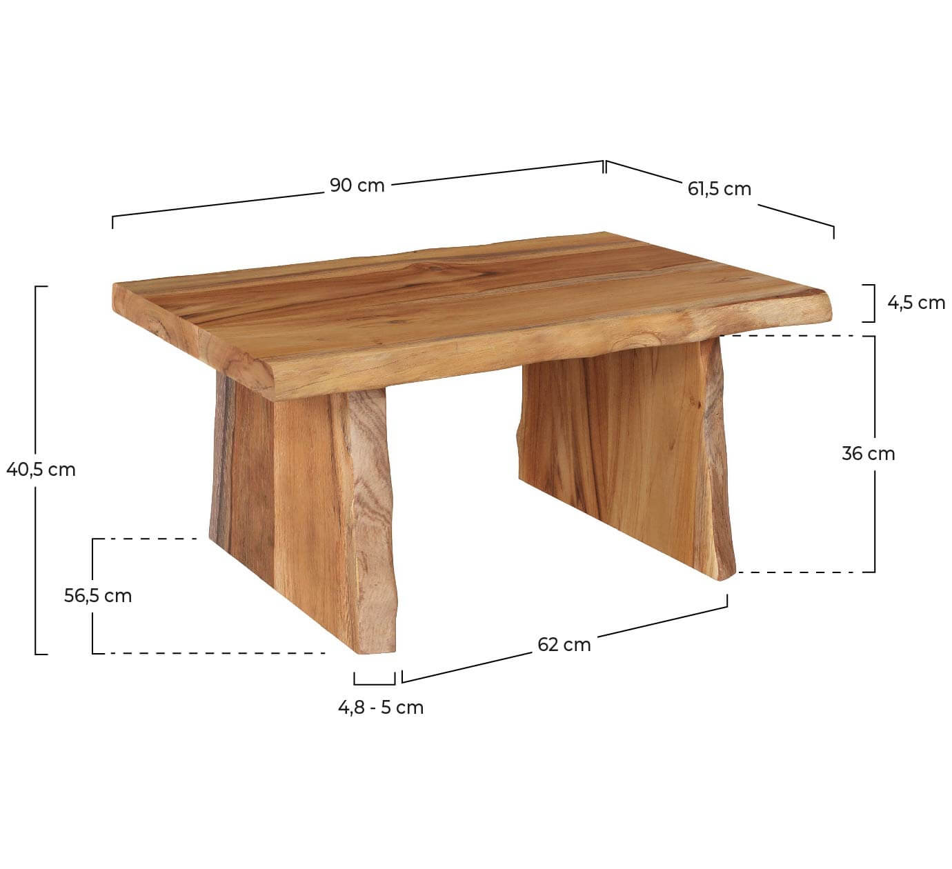 table basse suzy en bois de teck recycle