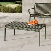 Tavolino da giardino rettangolare Téa in plastica verde kaki