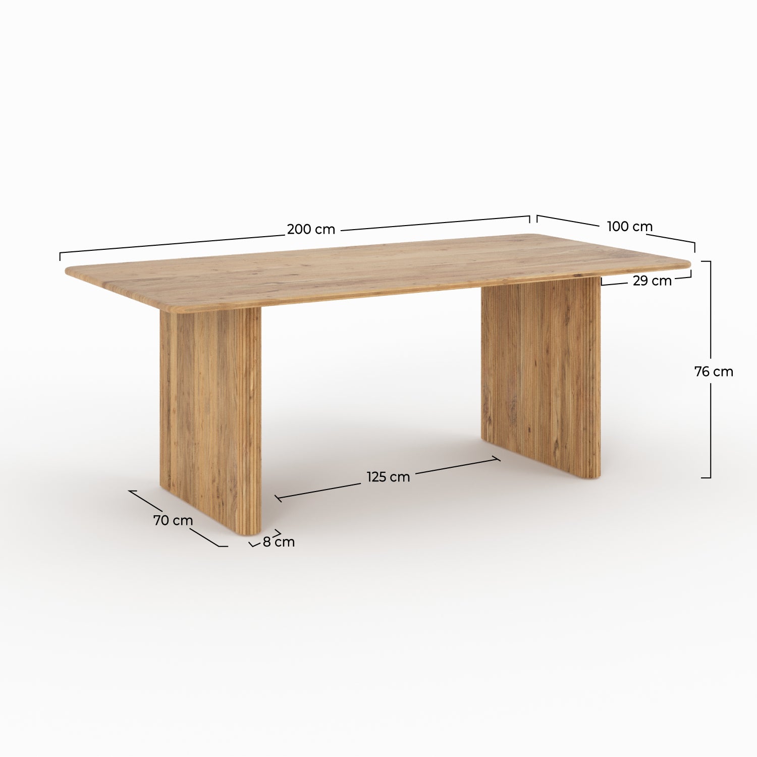Tavolo rettangolare Andrea in legno di acacia per 8 persone