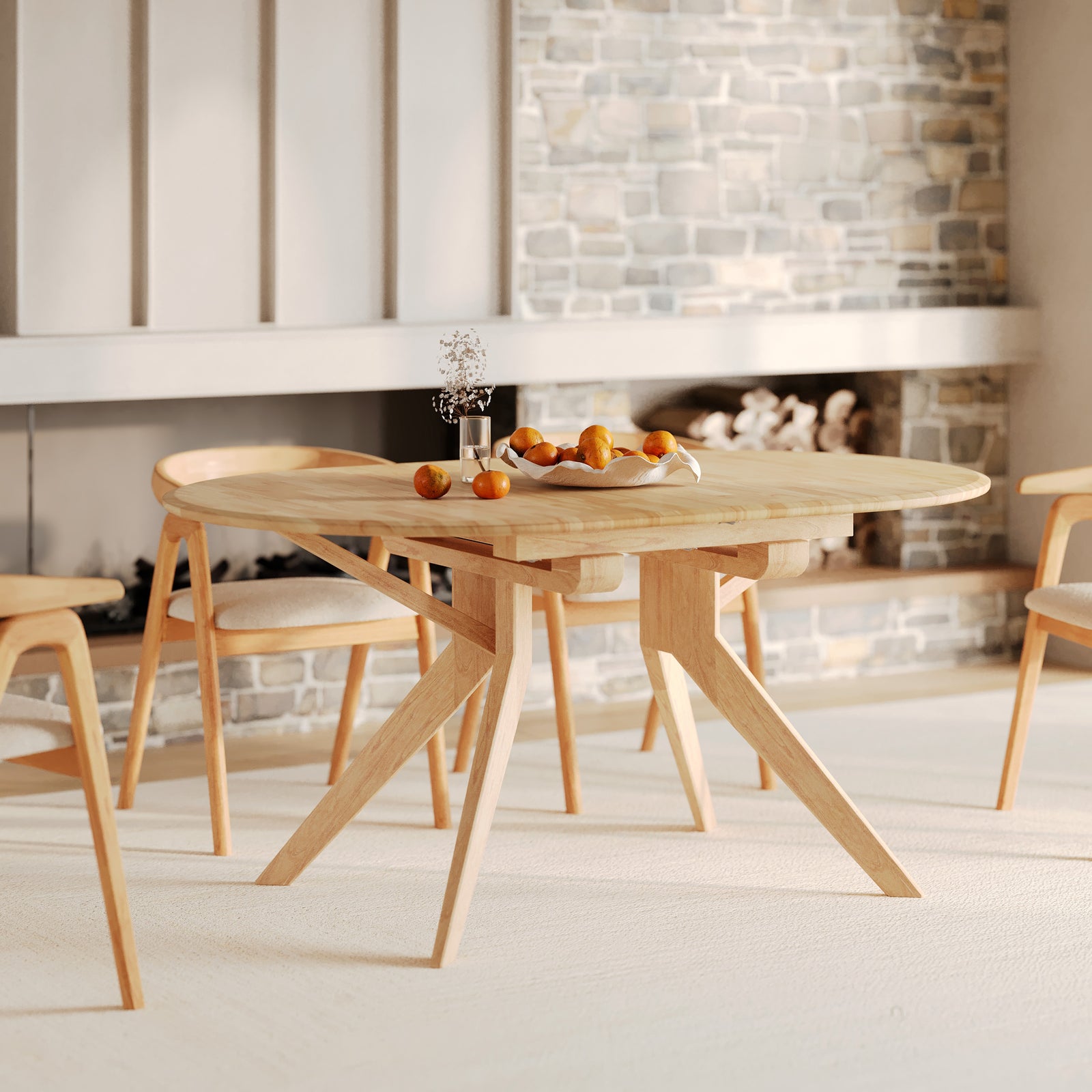 table bois clair extensible oli