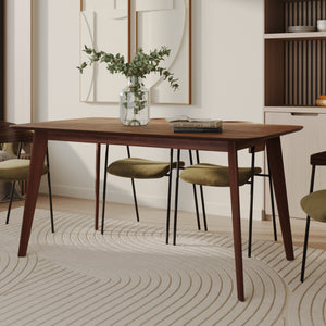 table bois fonce rectangulaire 150 cm oman