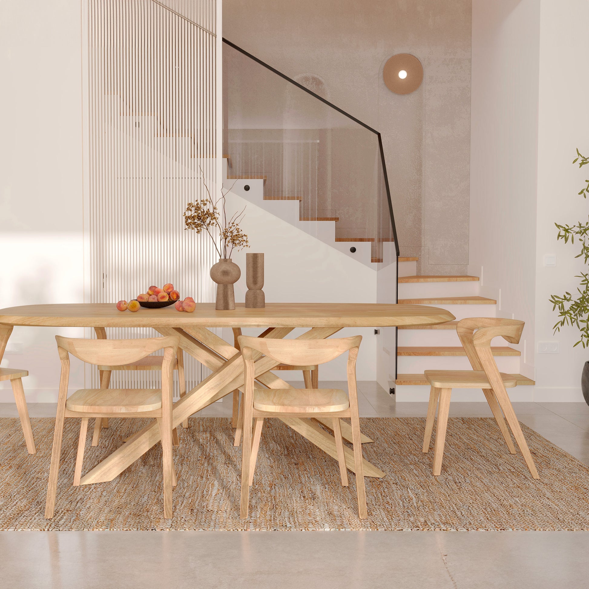 table bois hevea clair aladin rdv deco