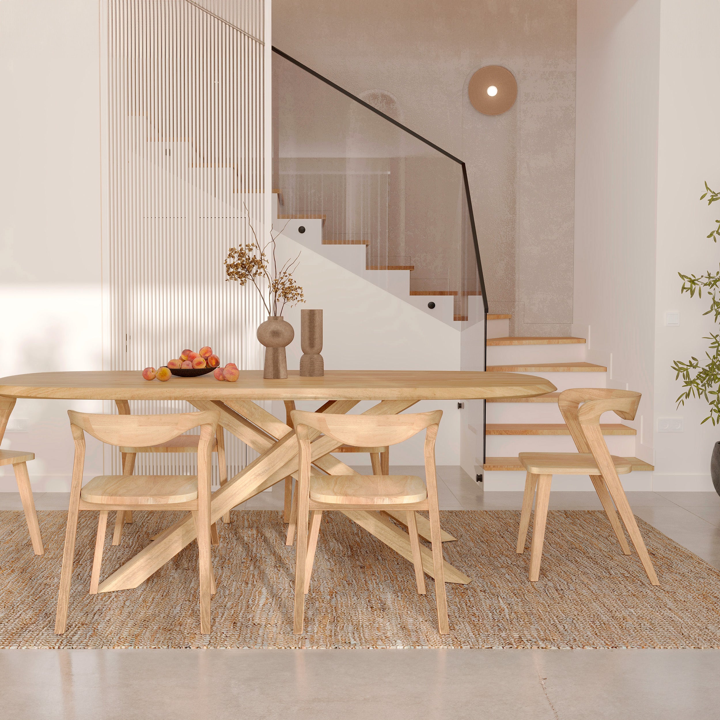 table bois hevea clair aladin rdv deco