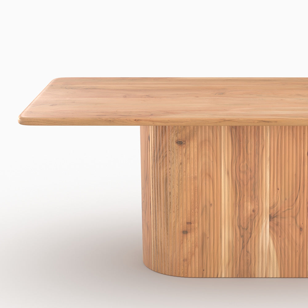 Table rectangulaire June en bois massif d'acacia 6 places
