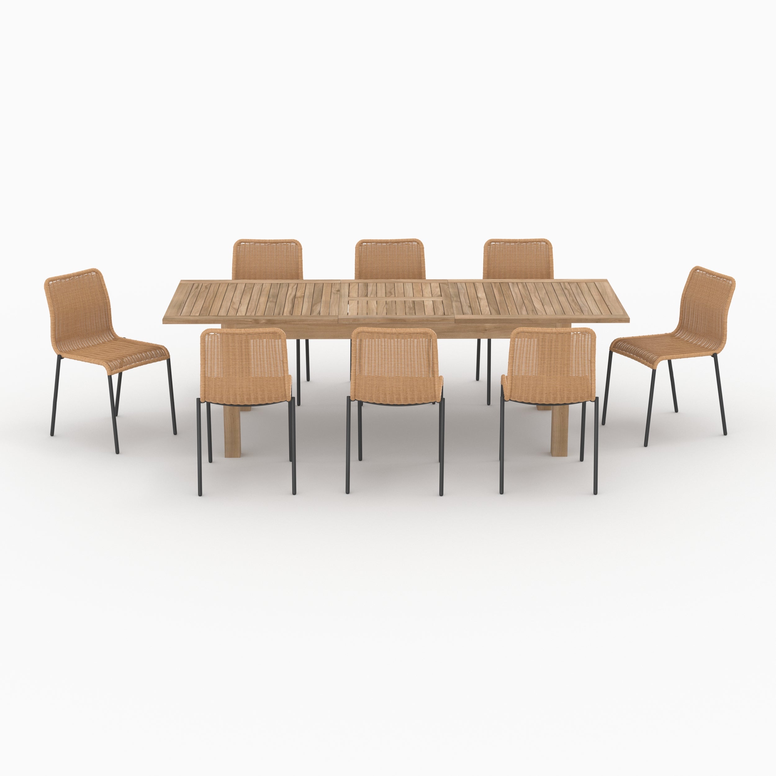 table chaises de jardin 8 personnes bois resine sirivara