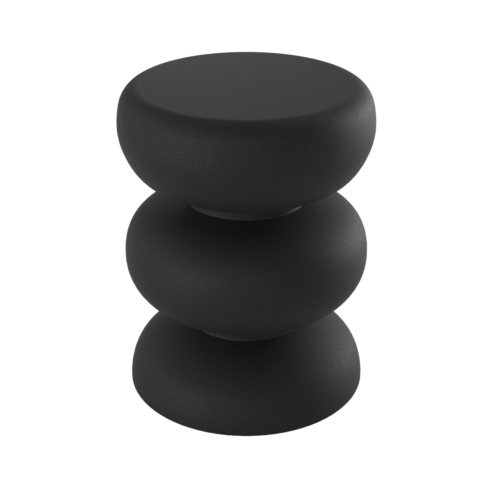 table d appoint cleo ronde noire en metal fond blanc