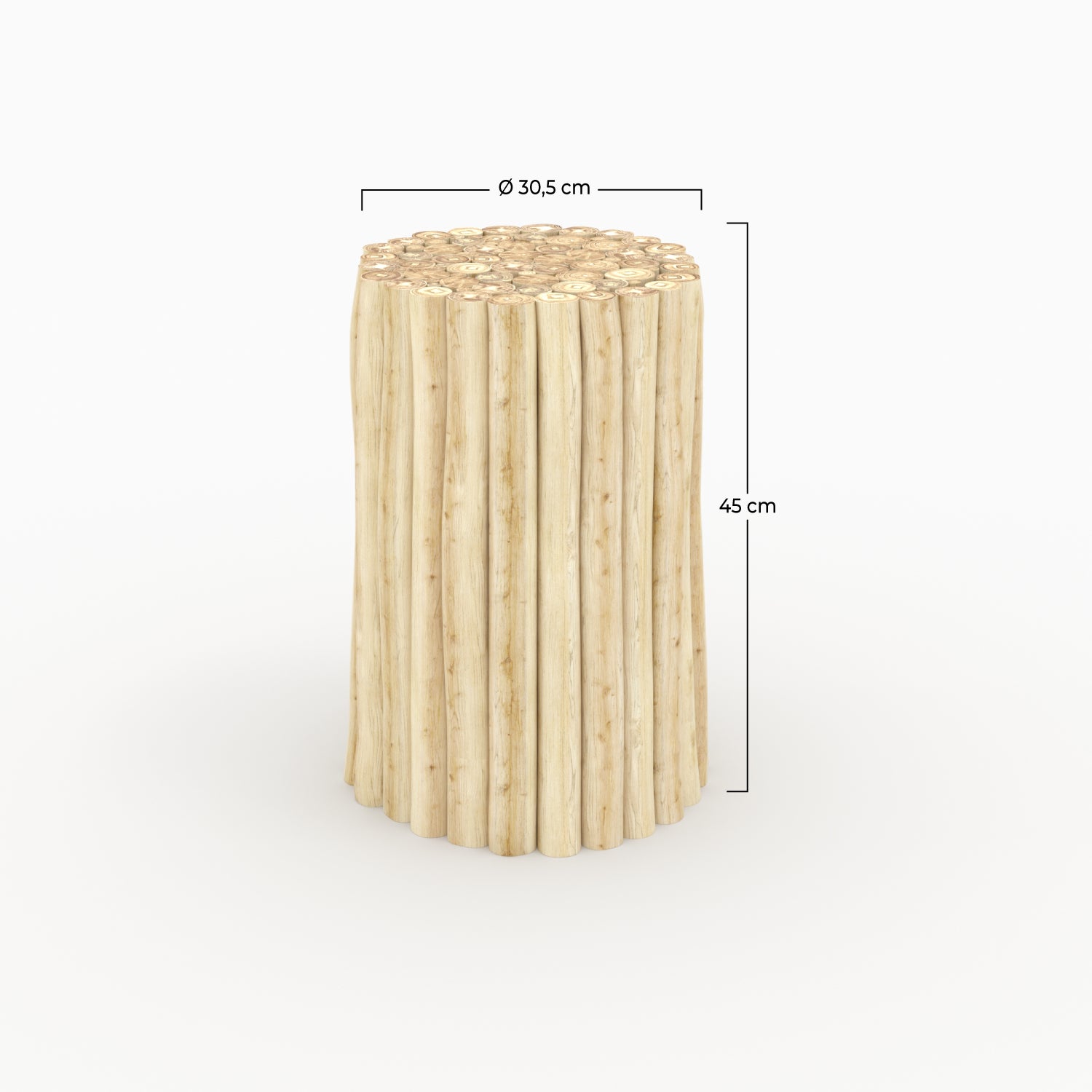 table d appoint de jardin imani en bois de teck fond beige