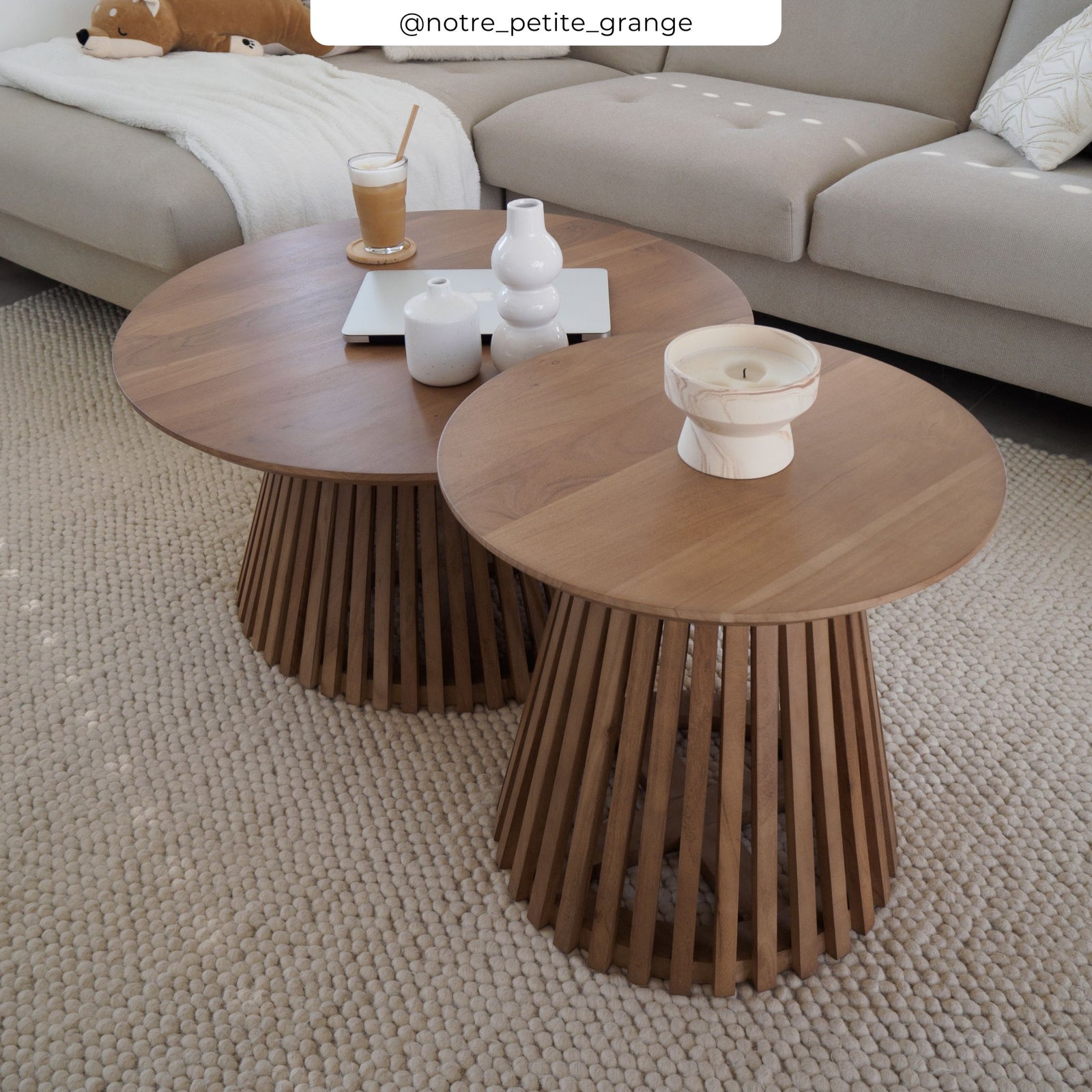 table d appoint en bois d accacica ronde kepes 50 cm