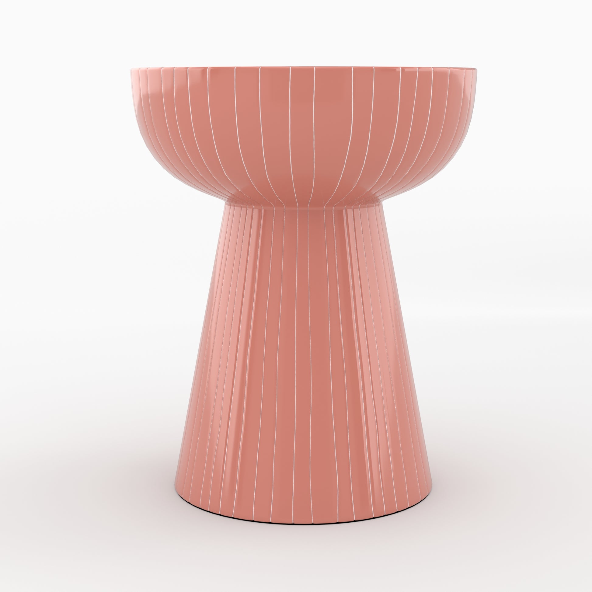 table d appoint en metal rose raye blanc sidonie