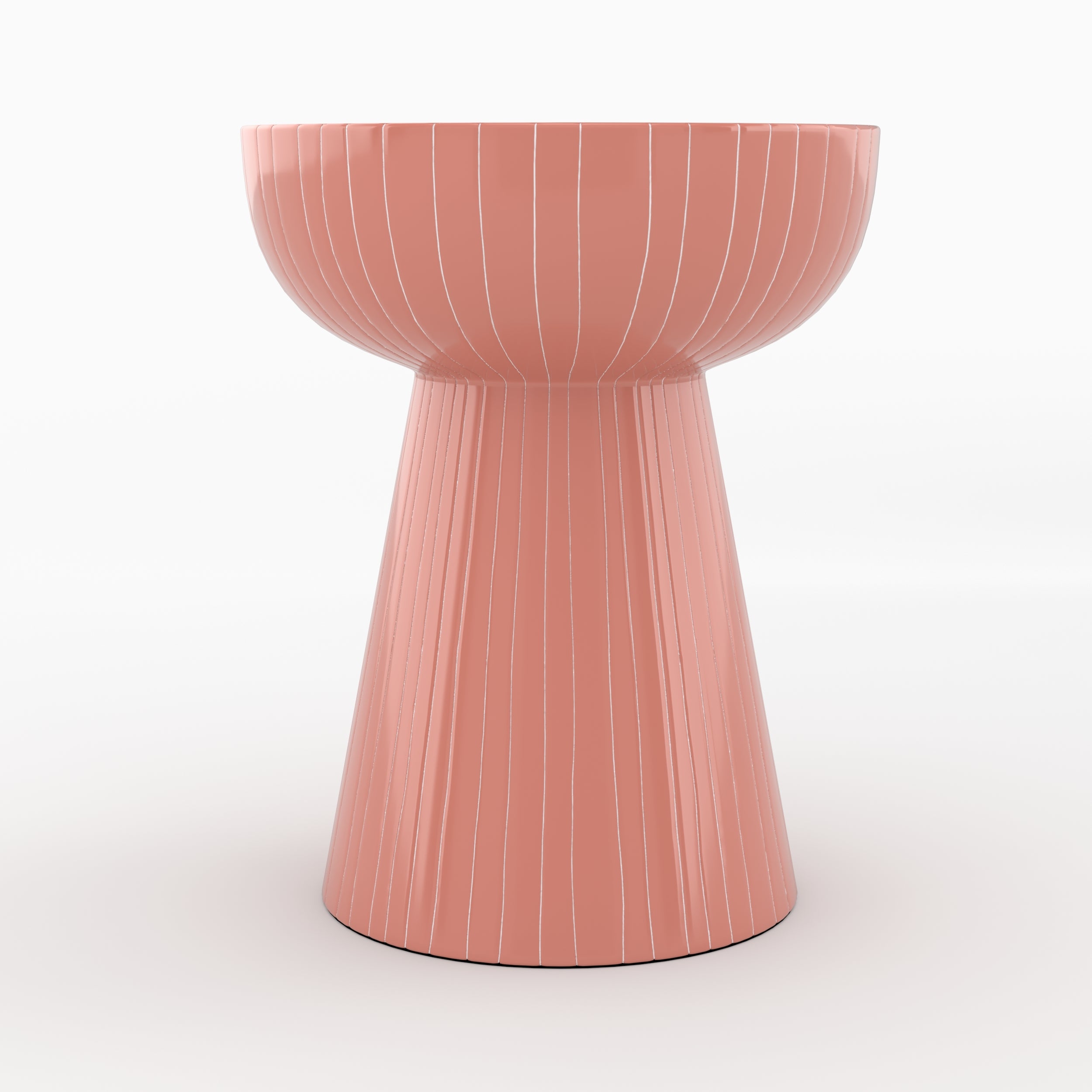 table d appoint en metal rose raye blanc sidonie