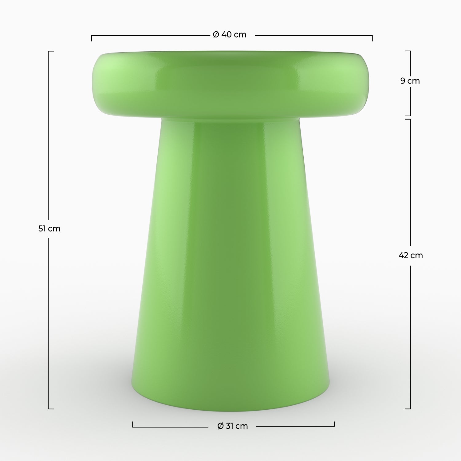 table d appoint en metal vert ronde anouk peps fluo