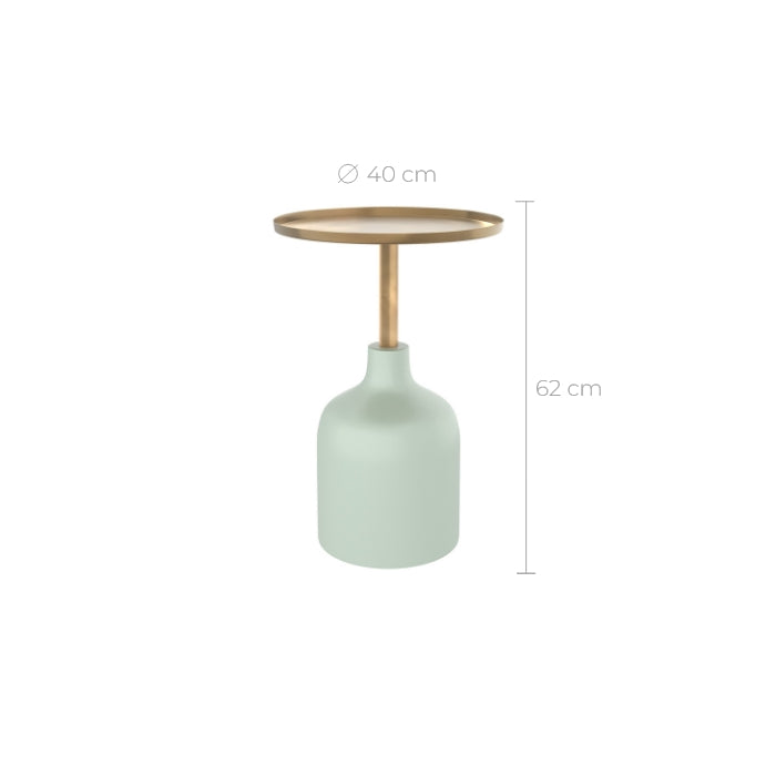 table d appoint plateau rond en laiton et pied metal