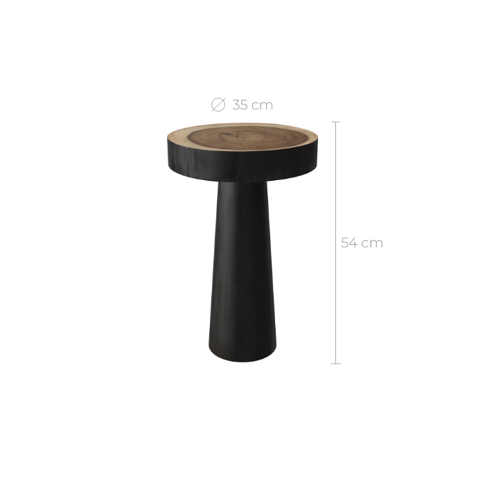 table d appoint ronde 35 cm noire janah