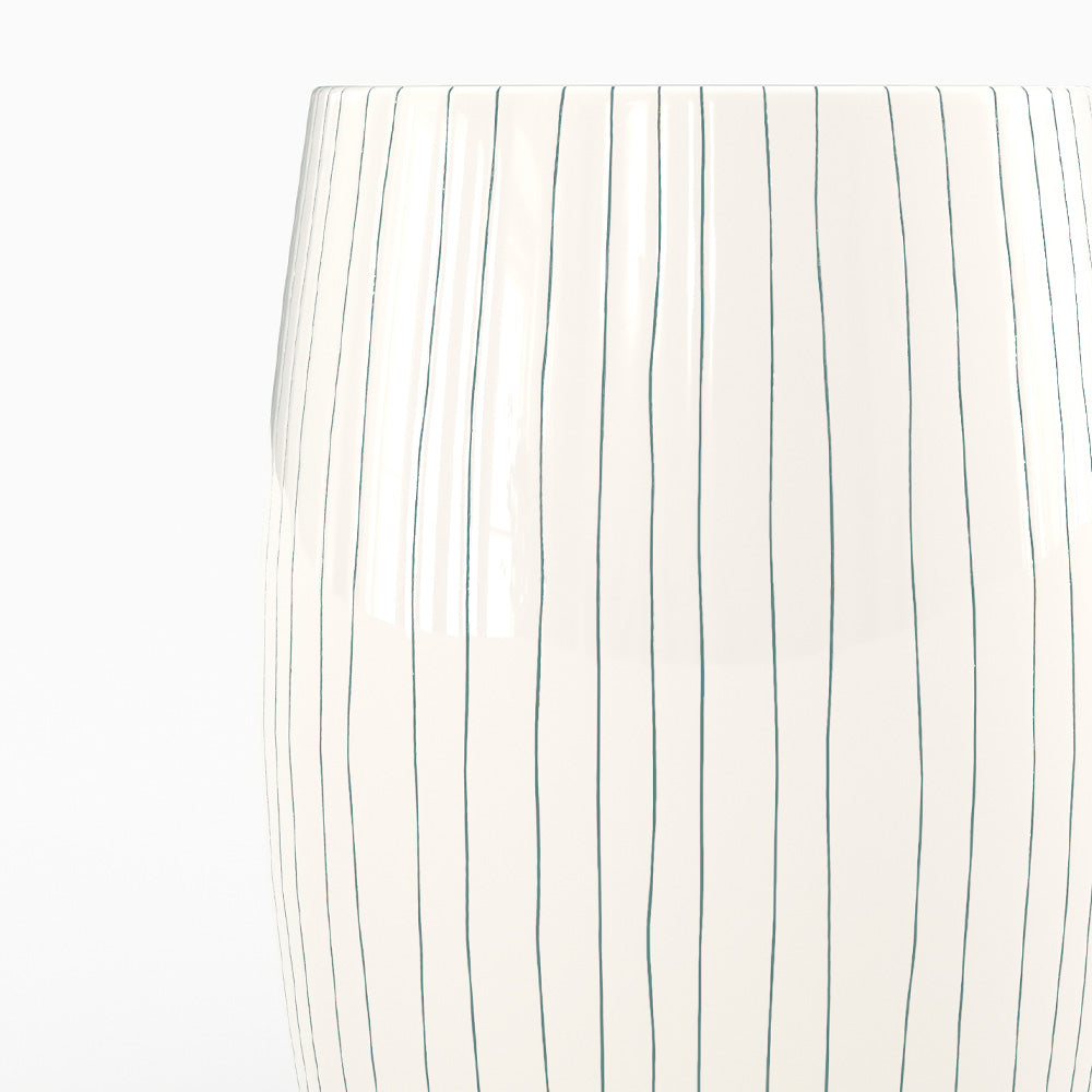 table d appoint ronde blanche rayee metal nello