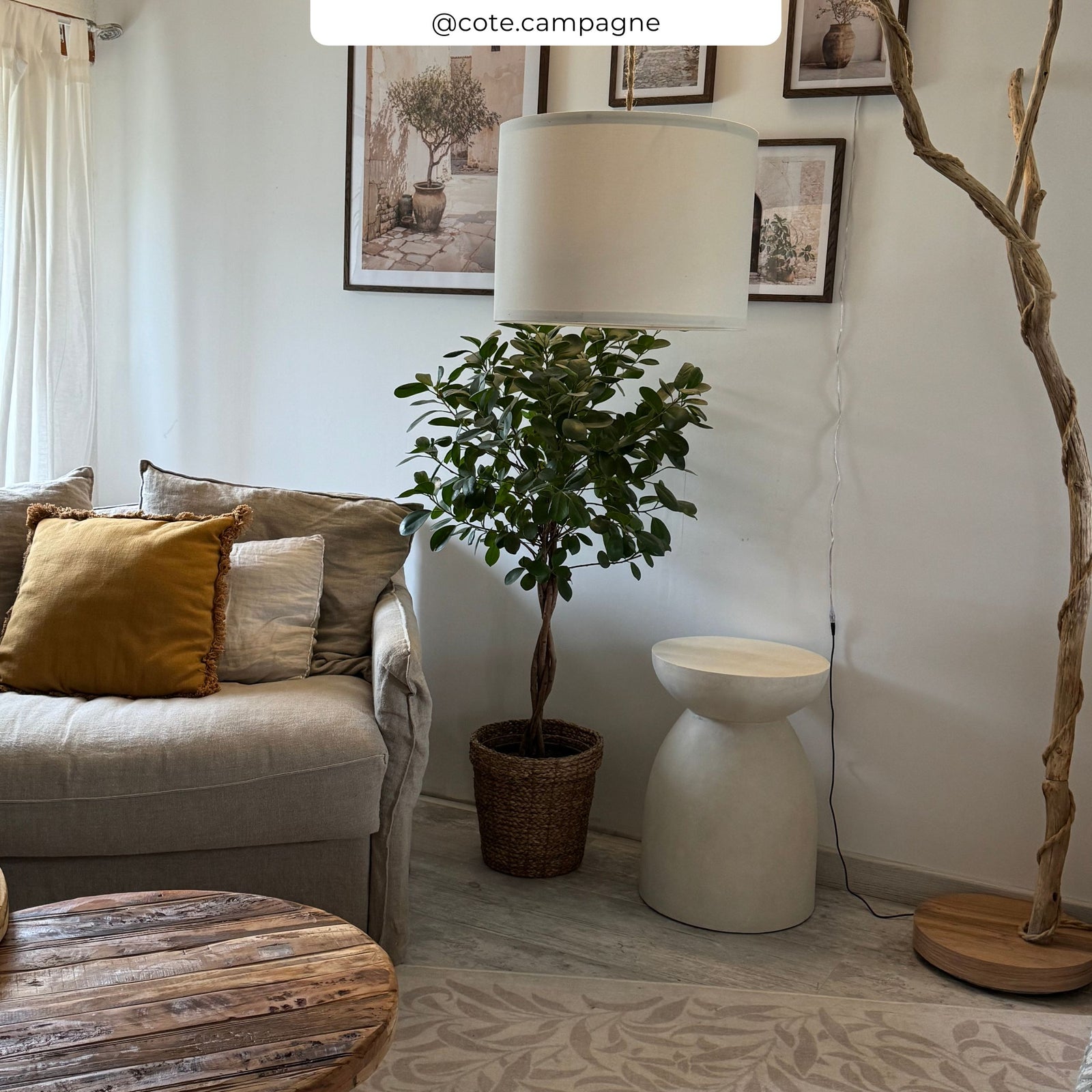 table d appoint ronde capri en beton blanc