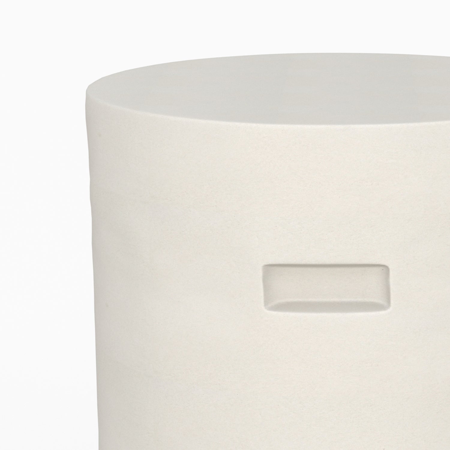 table d appoint ronde en beton blanc cylindre santorini