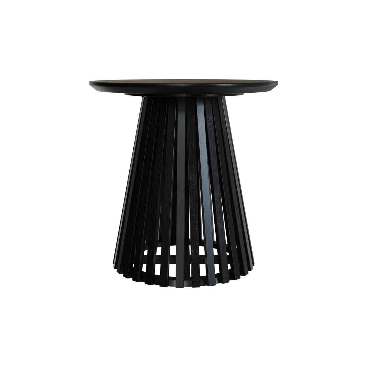 table d appoint ronde en bois noir kepes