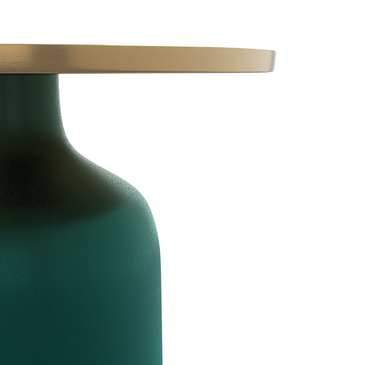 table d appoint ronde en metal dore et vert lyne