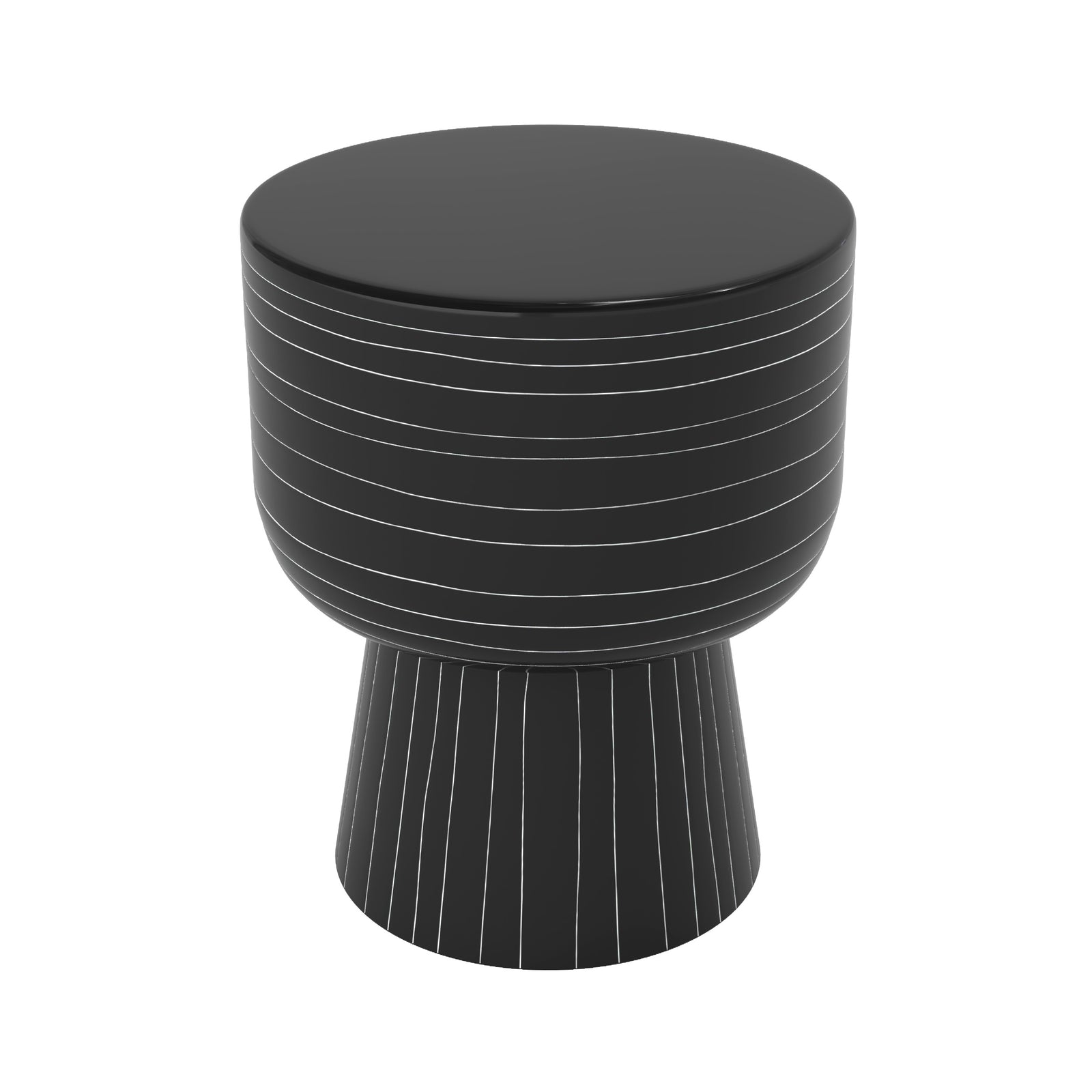 table d appoint ronde en metal noir zita fond blanc