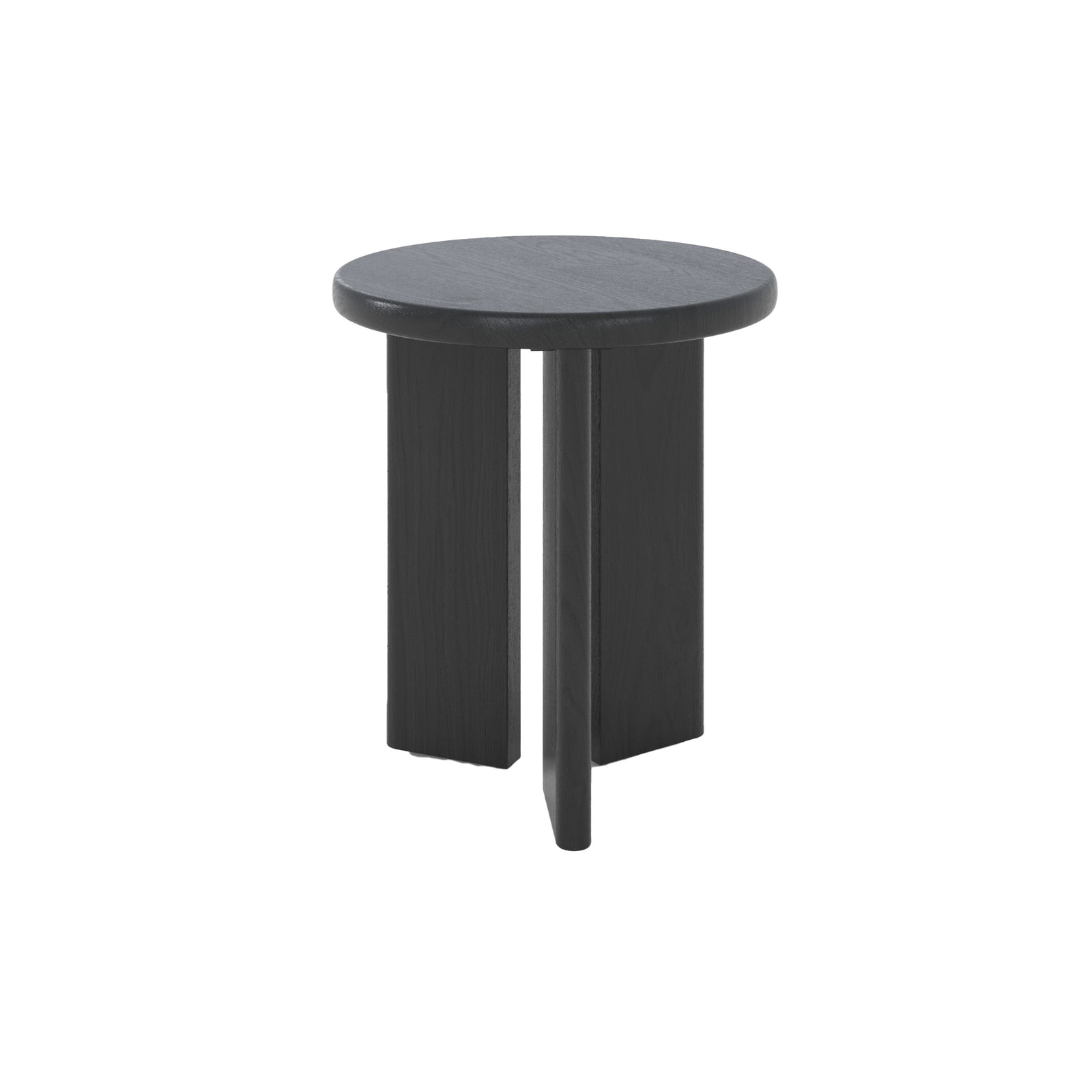 table d appoint ronde noire nea diametre 40 cm fond blanc