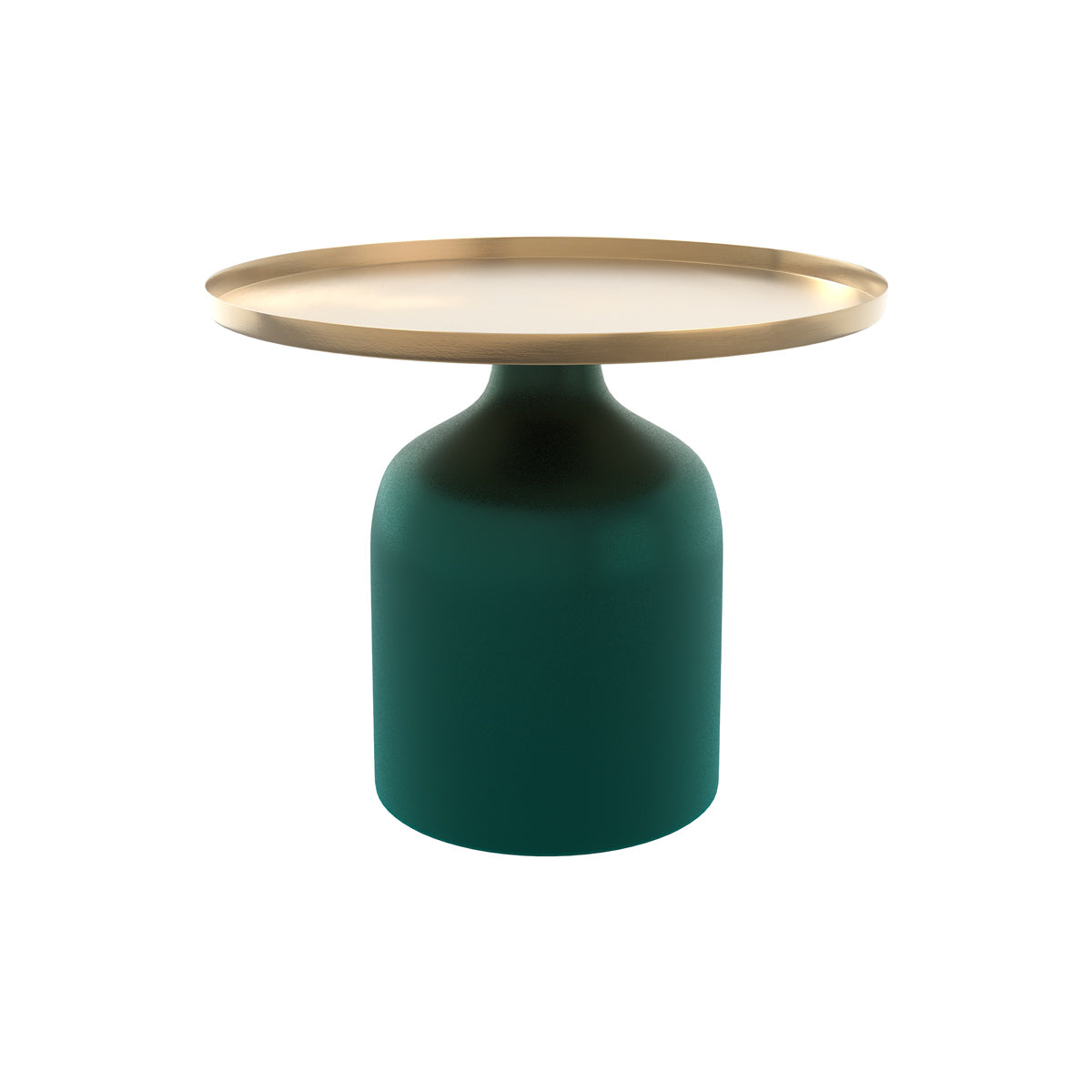 table d appoint ronde plateau dore pied vert lyne