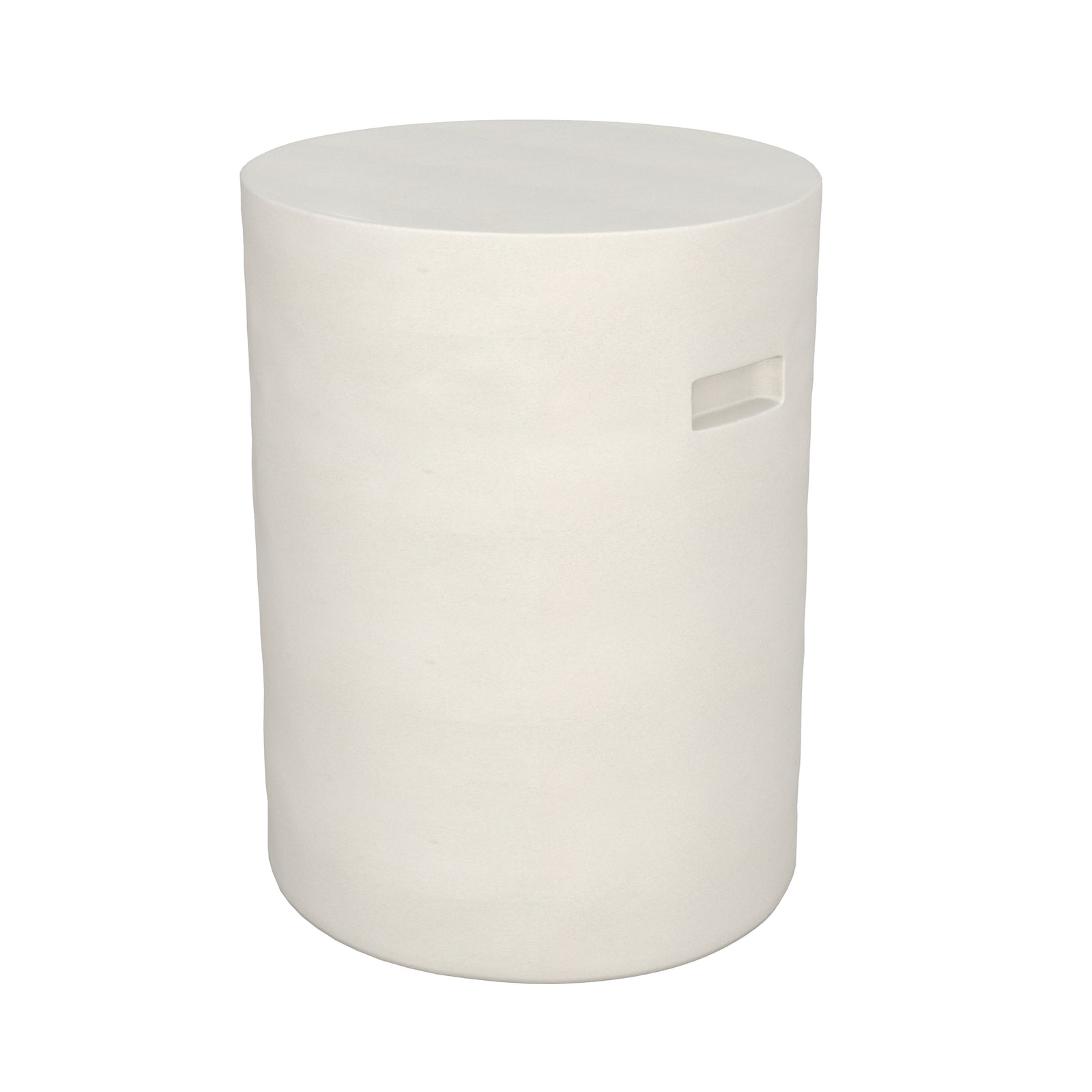 table d appoint ronde santorini en beton blanc fond blanc