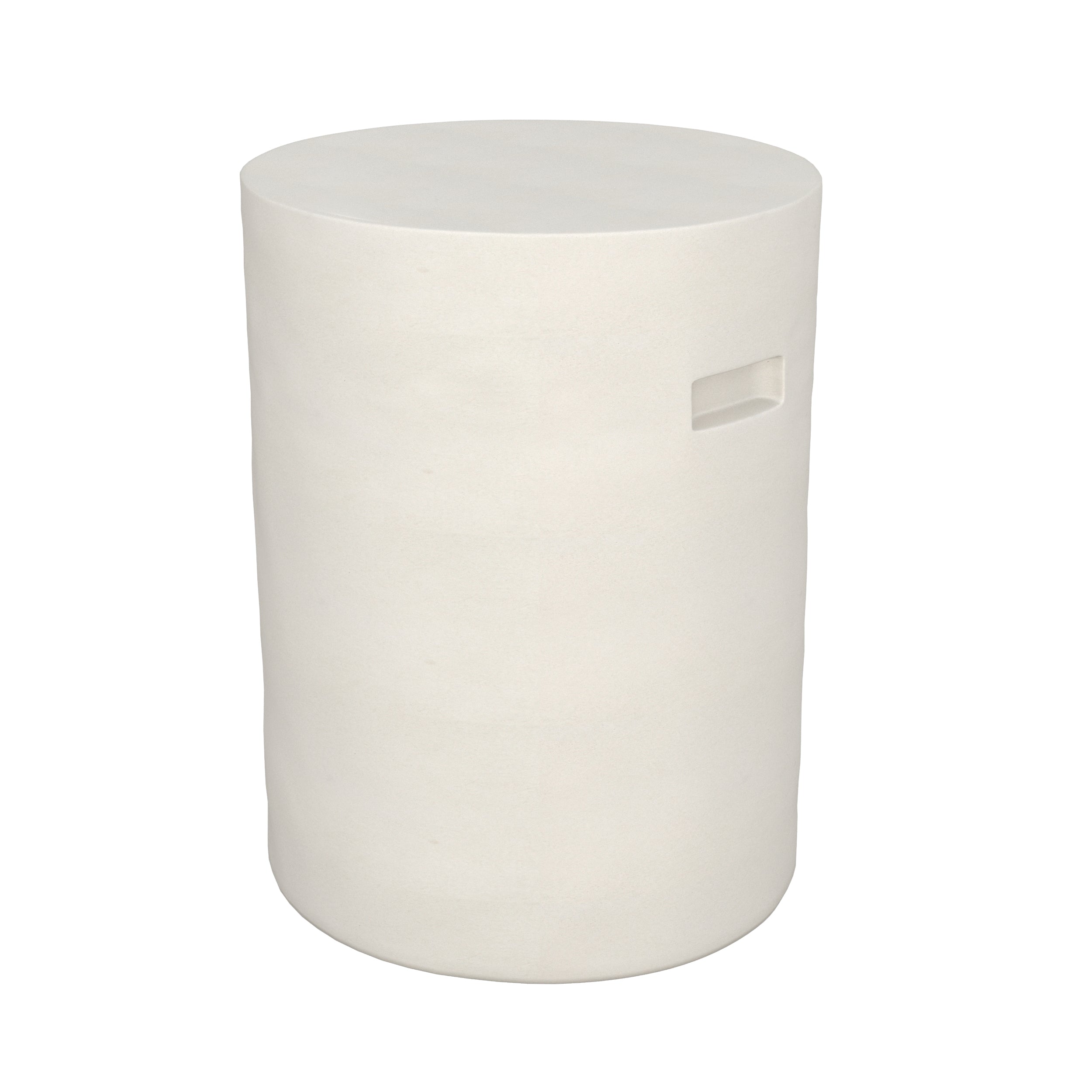 table d appoint ronde santorini en beton blanc fond blanc