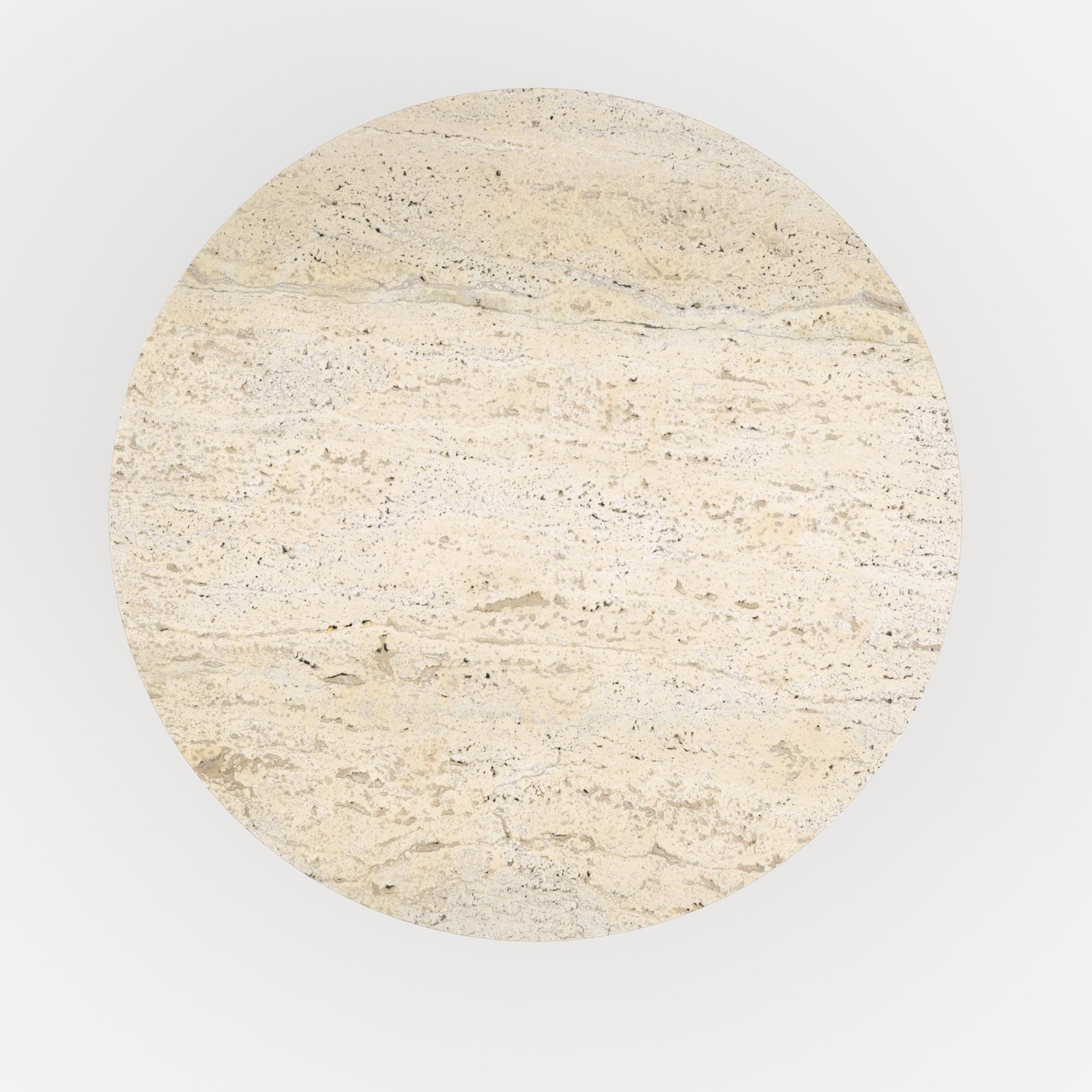 table d appoint ronde travertin metal beige louison