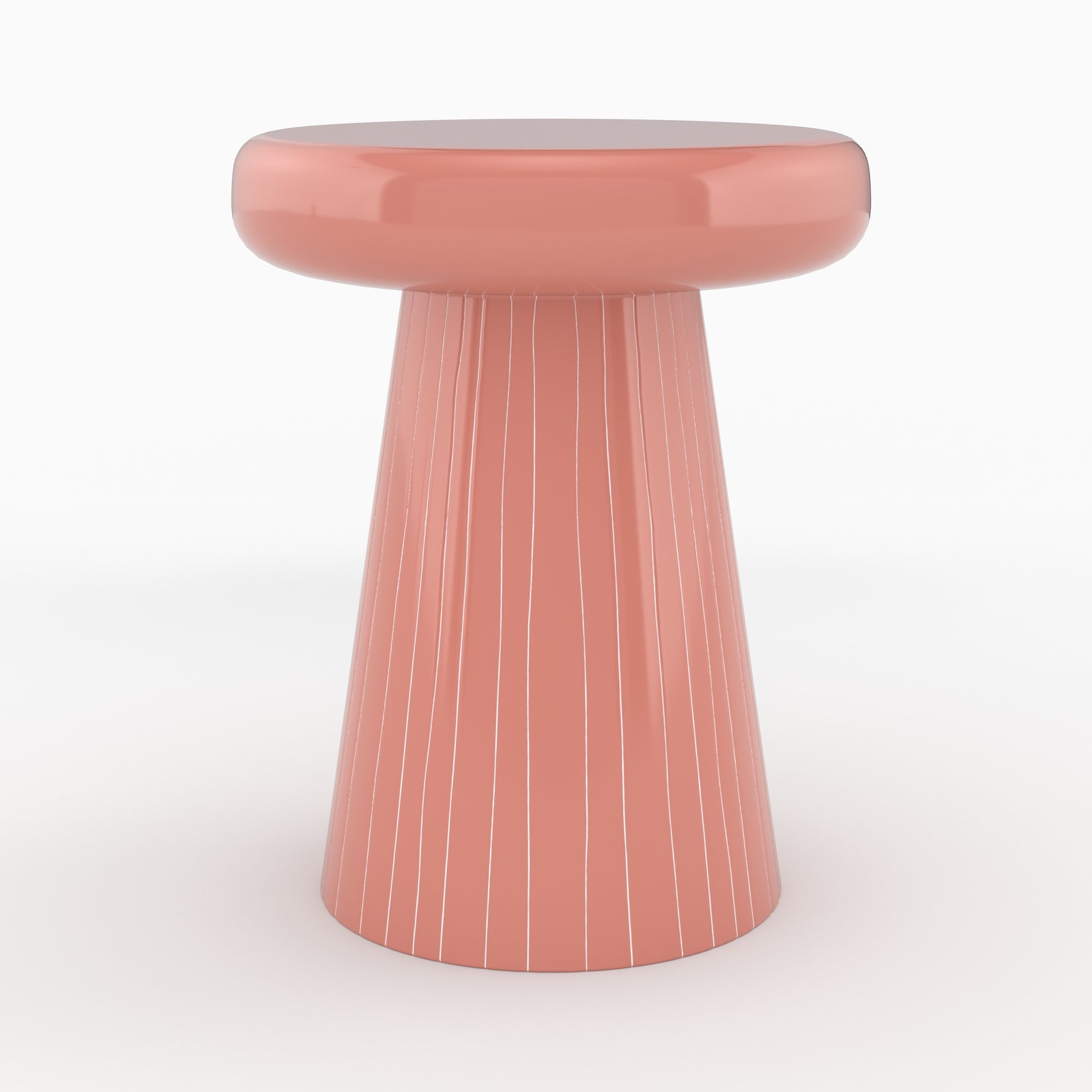 table d appoint rose et rayures blanches ronde adelie