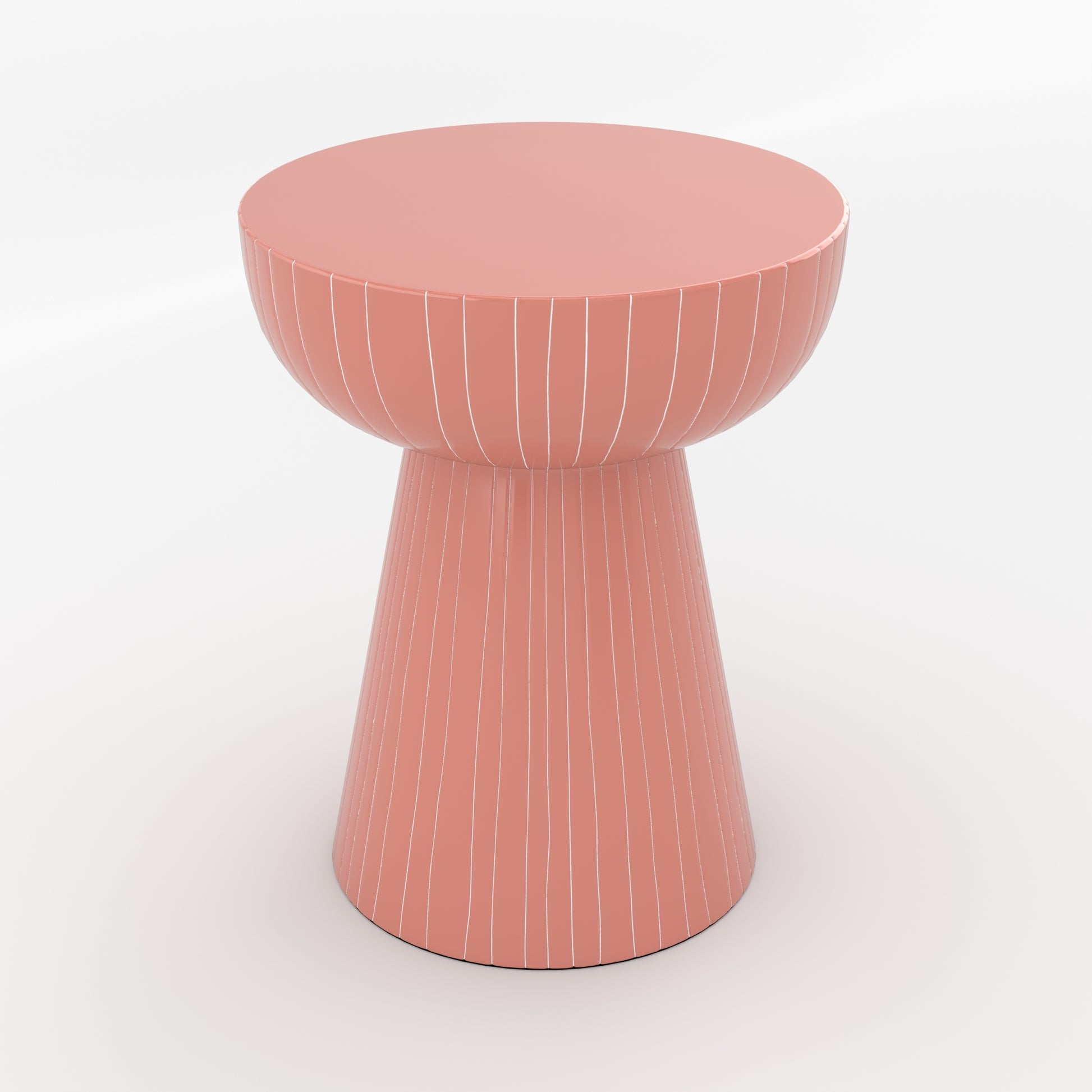 table d appoint rose raye blanc metal sidonie
