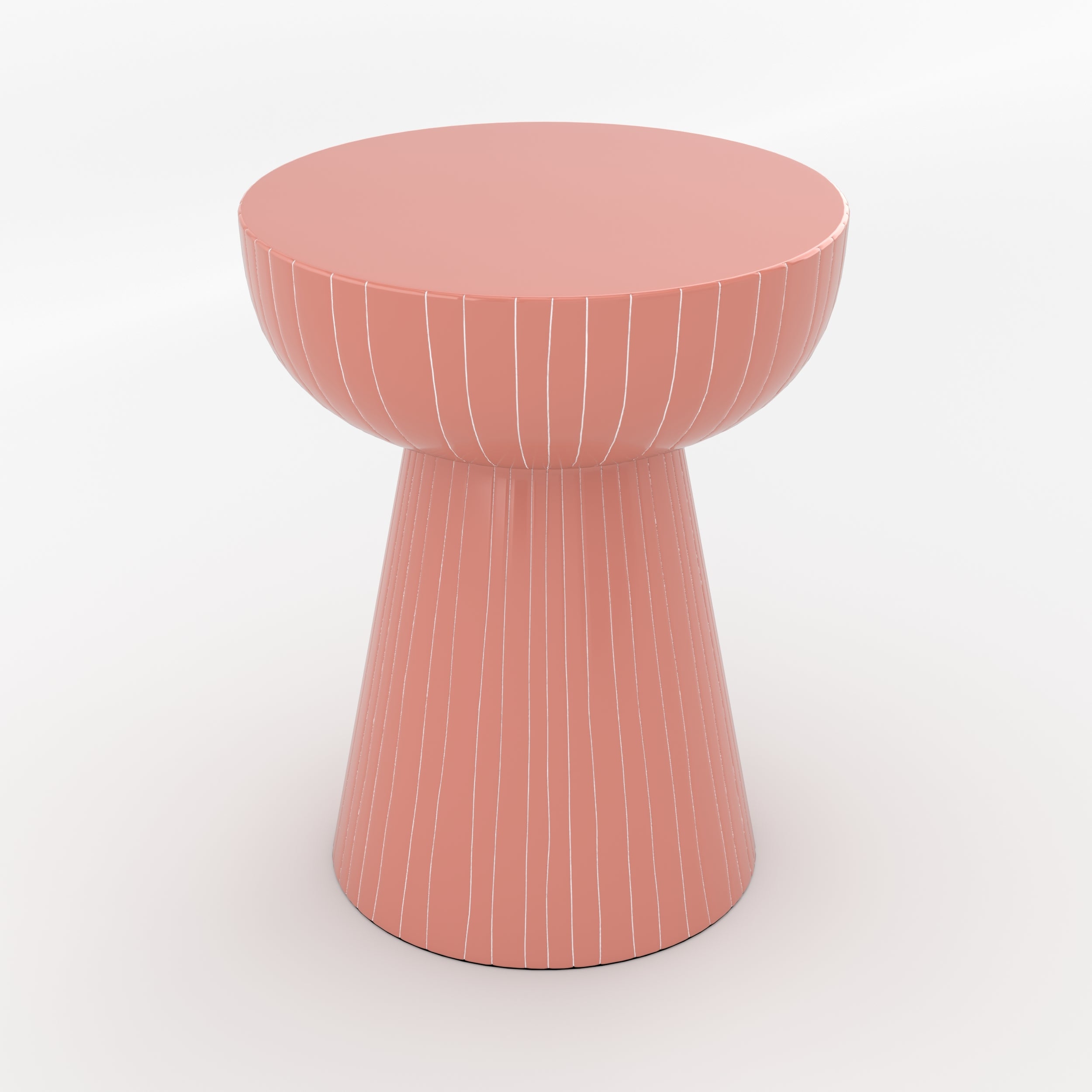table d appoint rose raye blanc metal sidonie