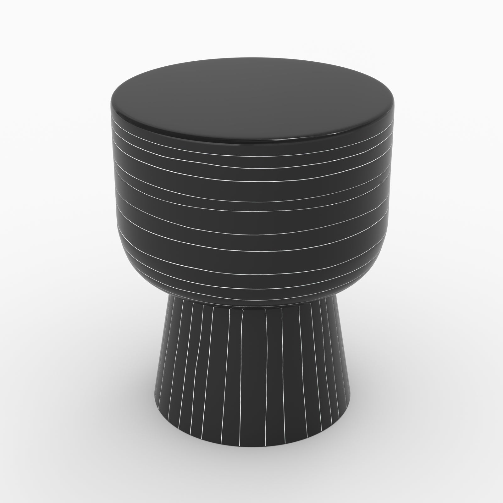 table d appoint zita noire rayee blanche