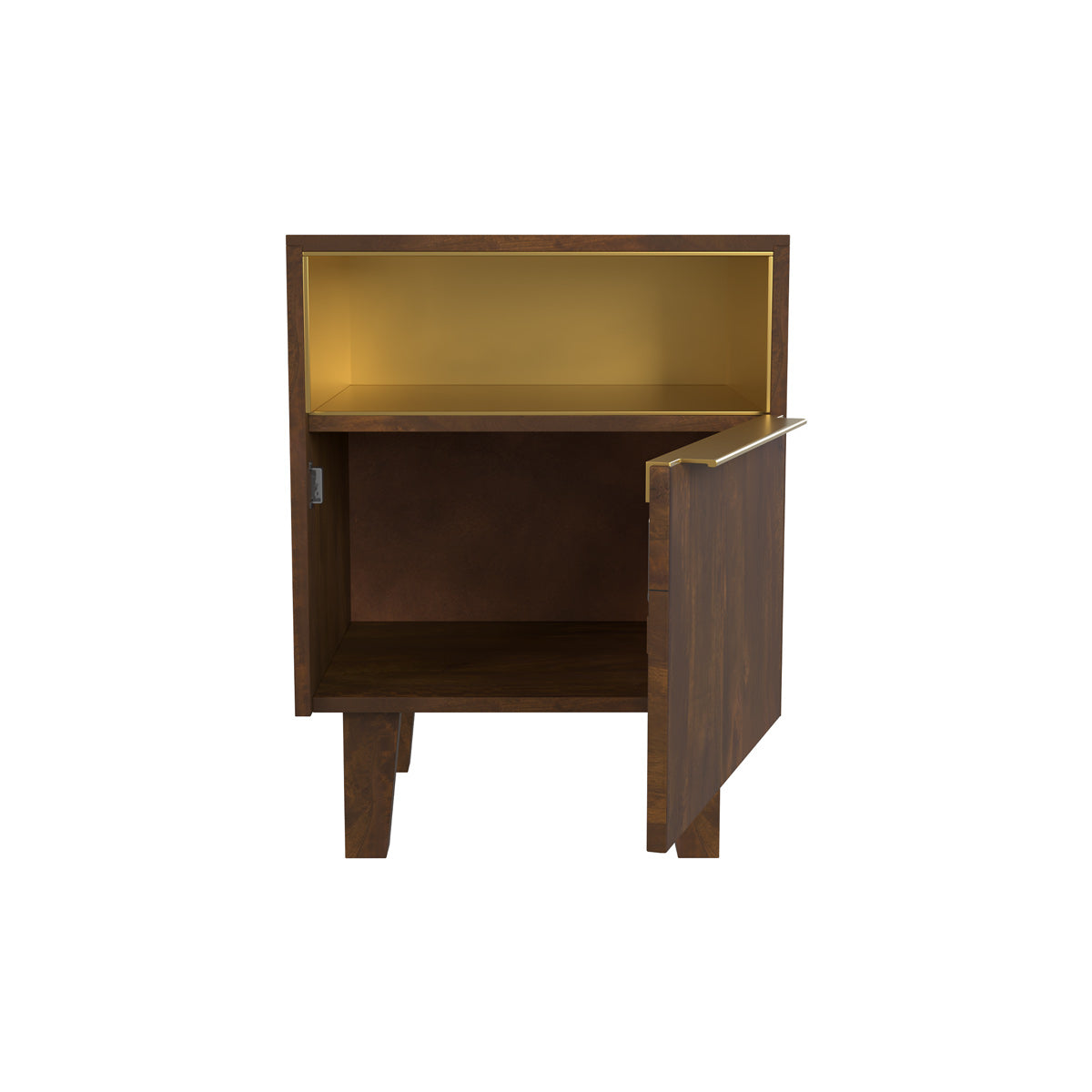 table de chevet 1 porte 1 niche couleur laiton