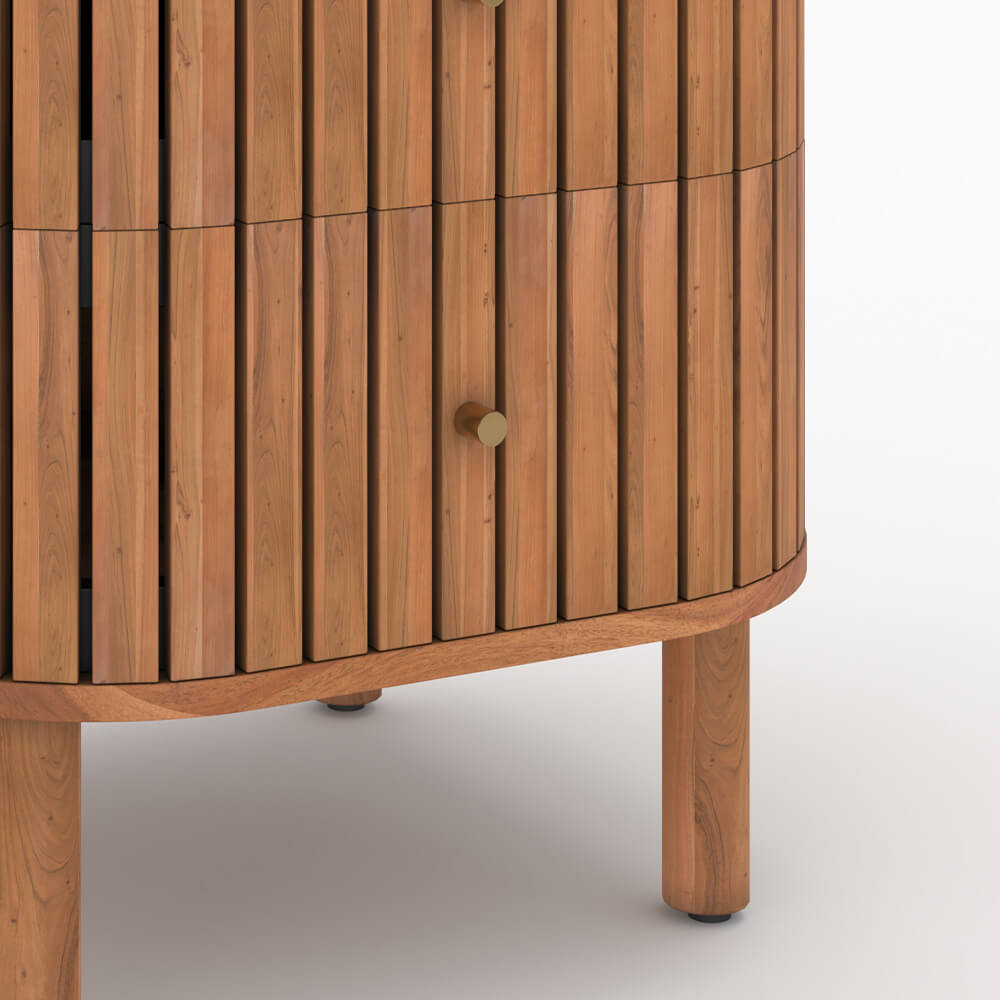 table de chevet 2 tiroirs en bois d acacia paola