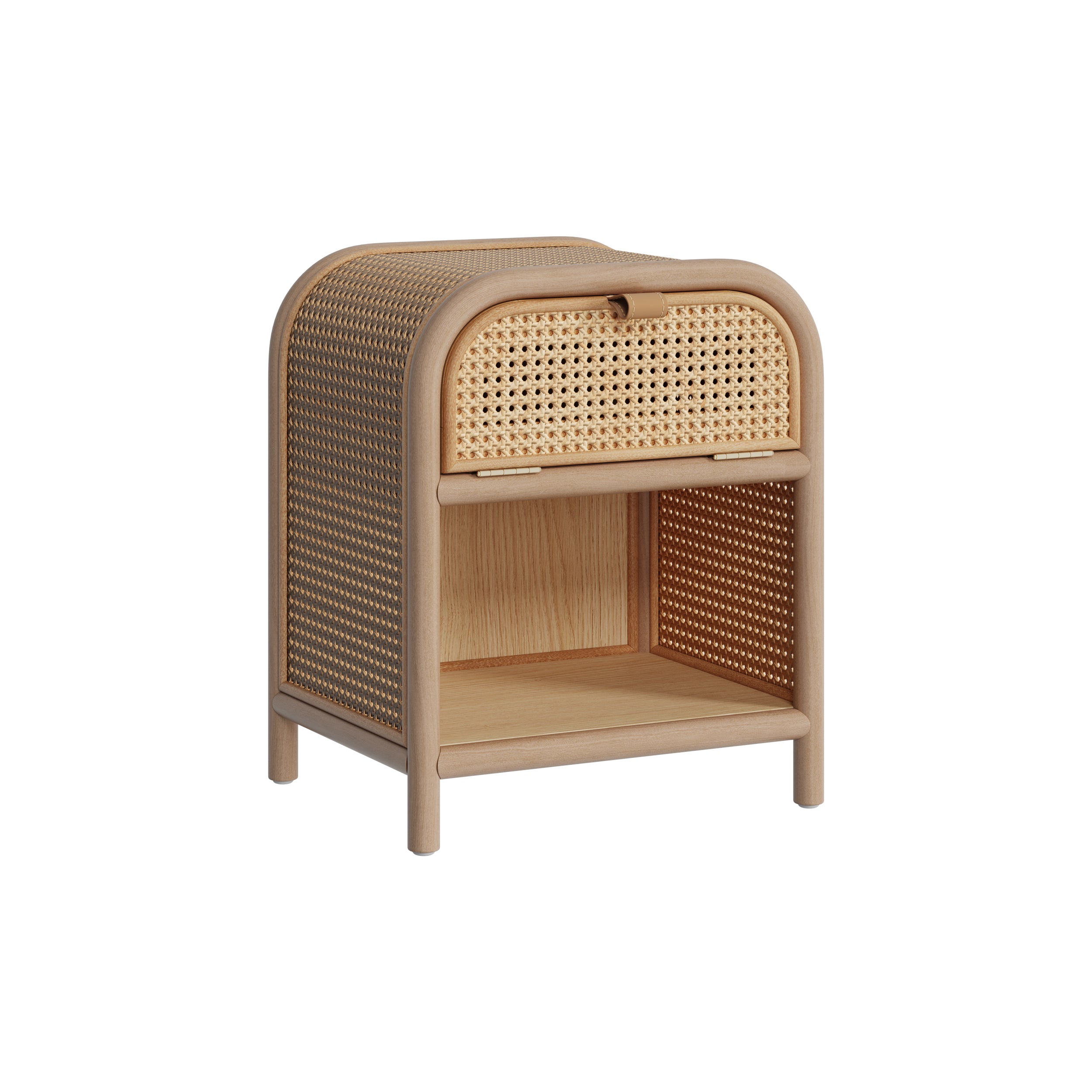 table de chevet alata 1 tiroir en cannage et bois