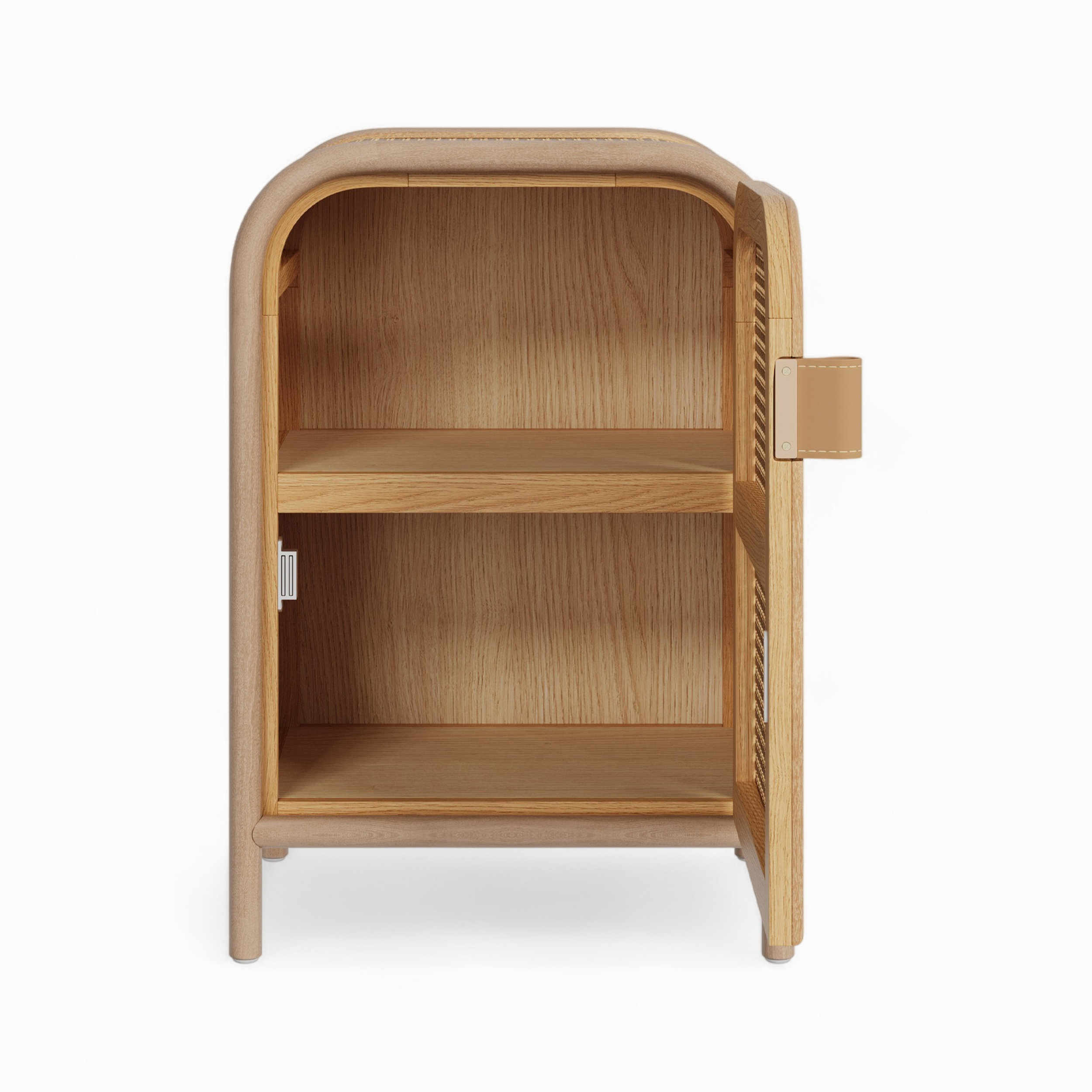 table de chevet alata en massif de pin et cannage 1 porte